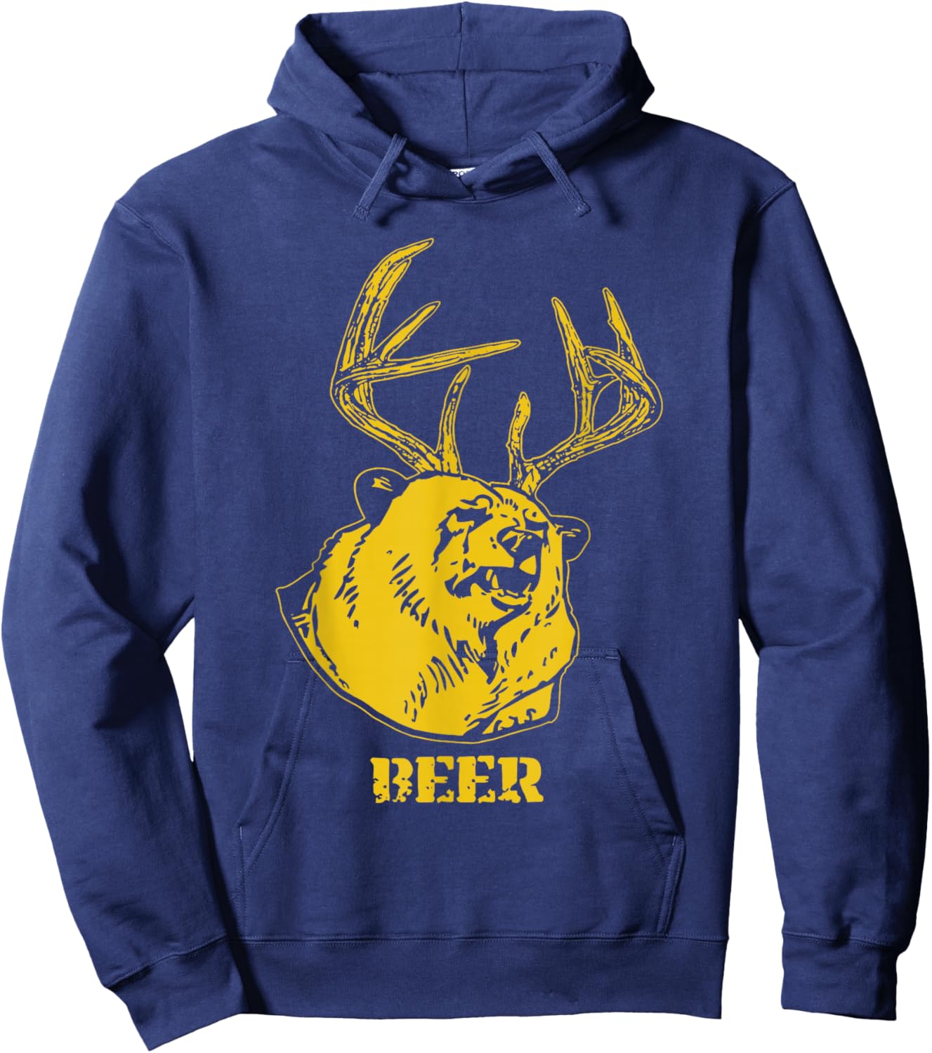Funny Bear Plus Deer Equals Beer Deer Hunting USA Hunter Hoodie - Hoodie | Navy