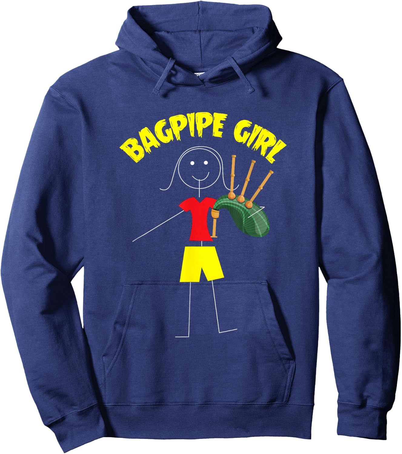 Bagpipe Girl, Bagpipe Players And Lovers Outfit Bagpipe Hoodie - Hoodie | Navy
