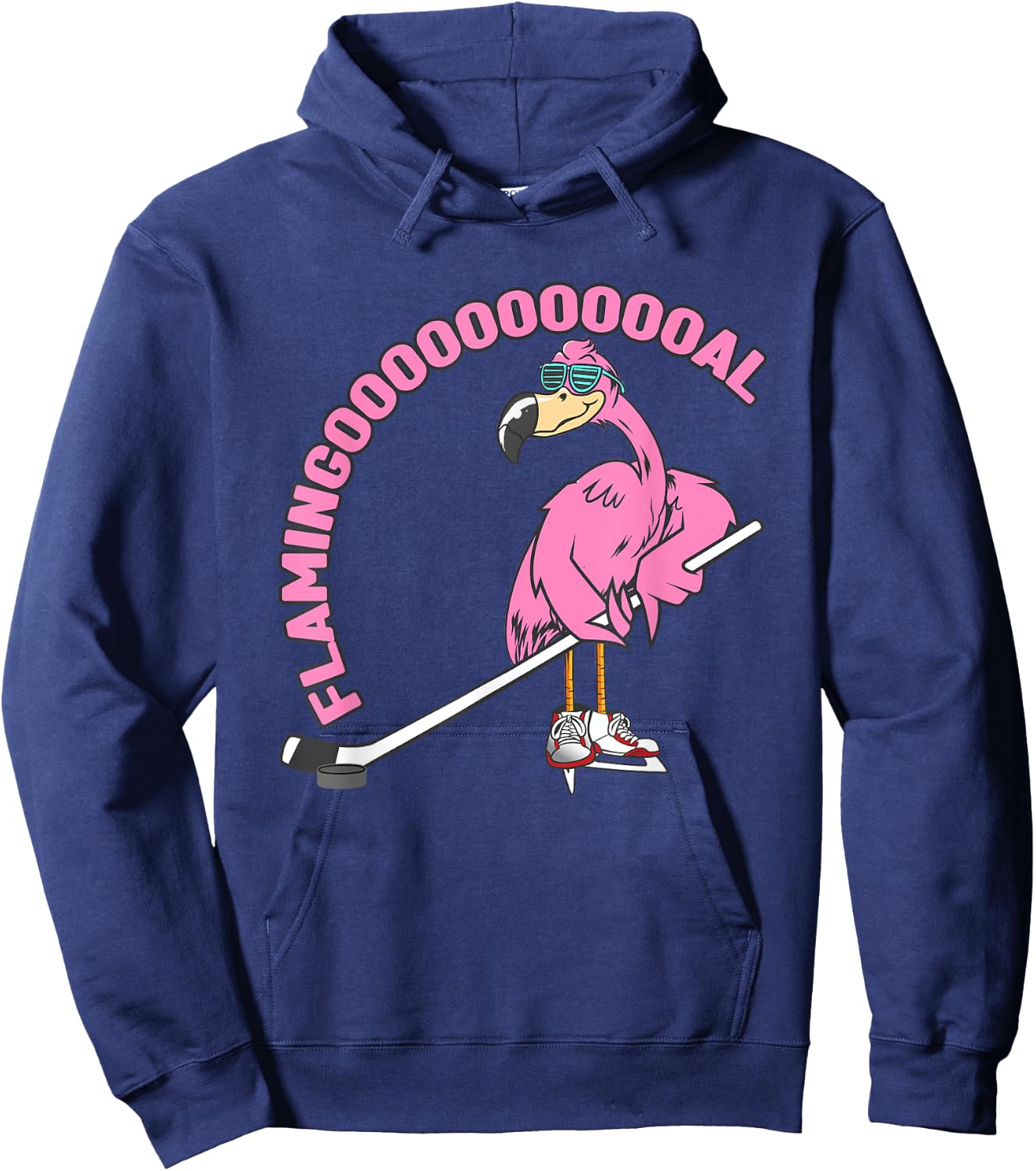 Flamingooooal Flamingo Men or Women Ice Hockey Hoodie - Hoodie | Navy