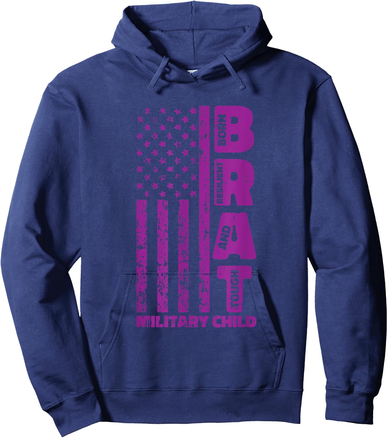 Military Child Boy Girls Brat Born Resilient And Tough Hoodie - Hoodie | Navy