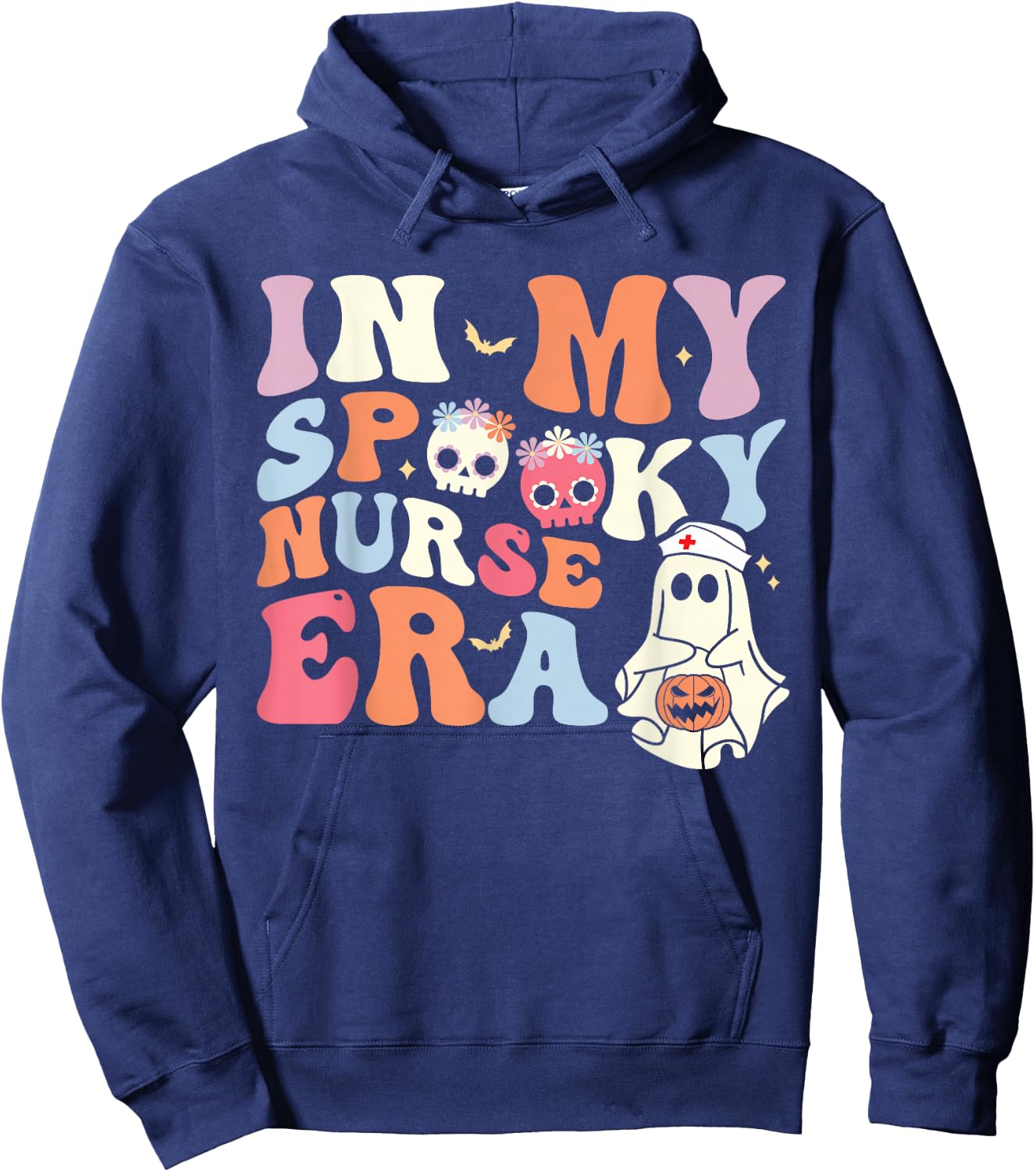 In My Spooky Nurse Era Halloween Groovy Witchy Spooky Nurse Hoodie - Hoodie | Navy