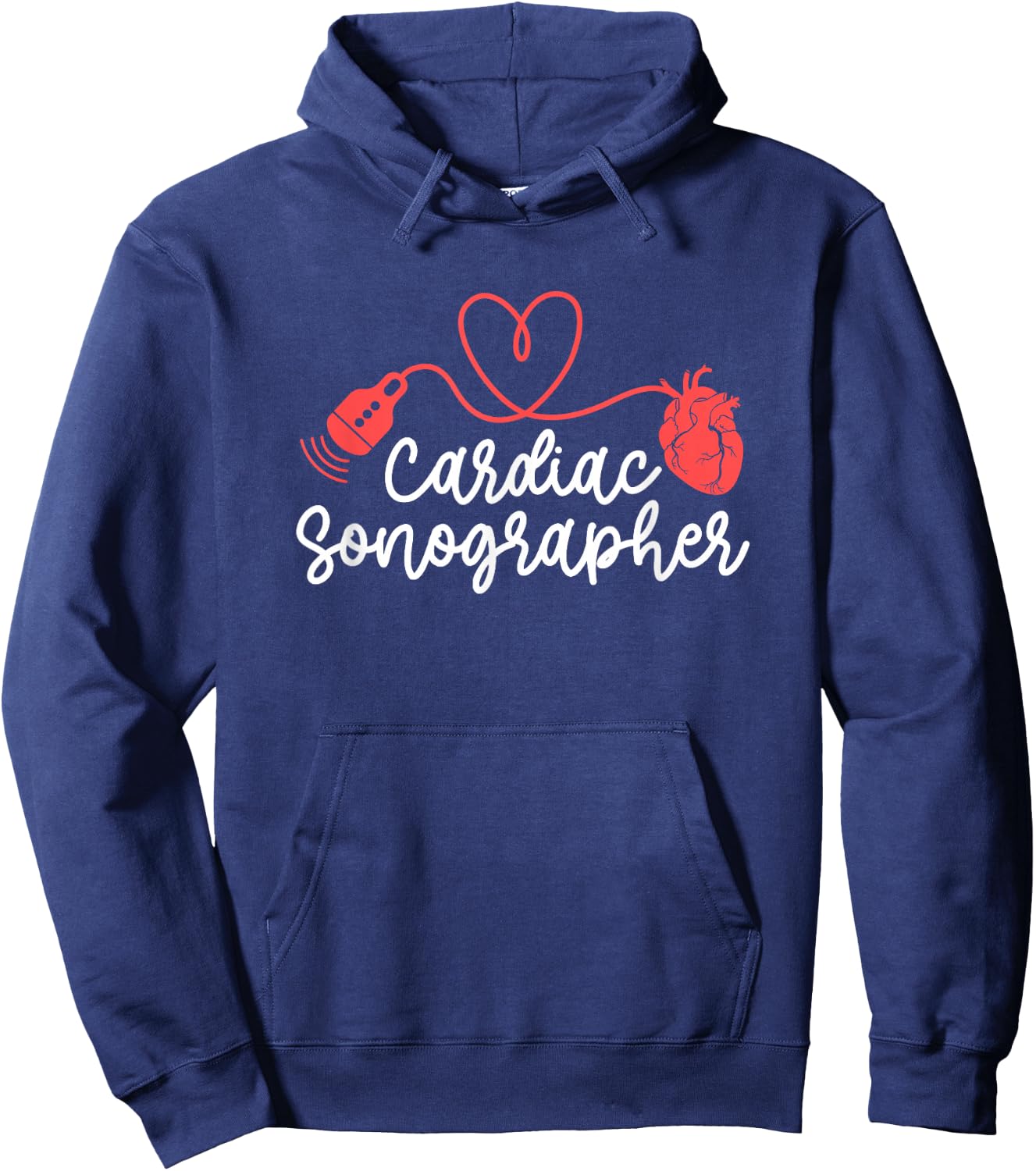 Cardiac Sonographer Heart Cardiac Sonography Hoodie - Hoodie | Navy