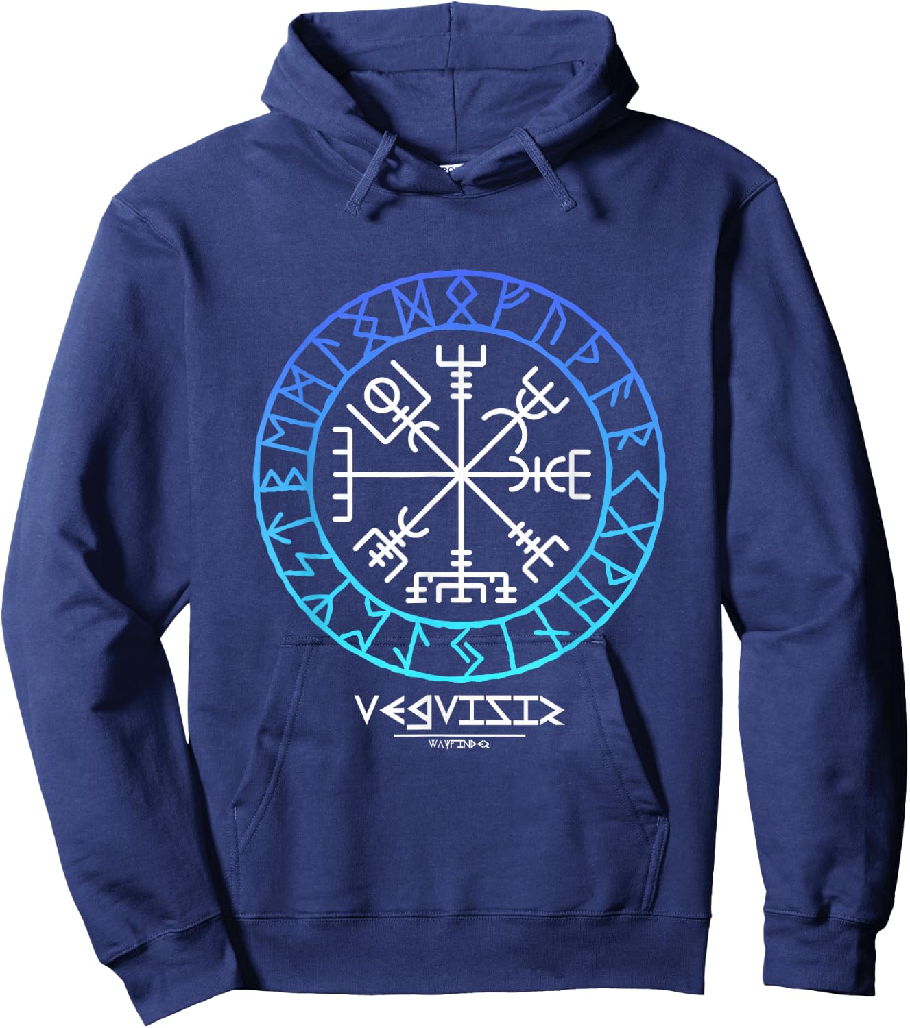 Viking symbol VEGVISIR Nordic symbol Celtic rune Hoodie - Hoodie | Navy