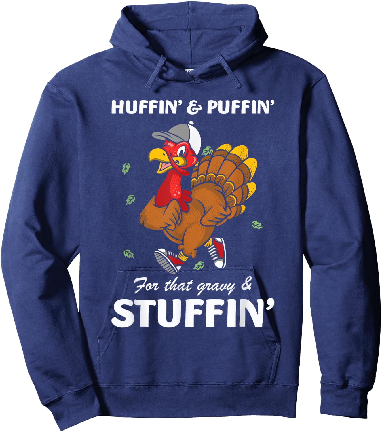 Marathon Running Turkey Trot Funny Thanksgiving Team Hoodie - Hoodie | Navy