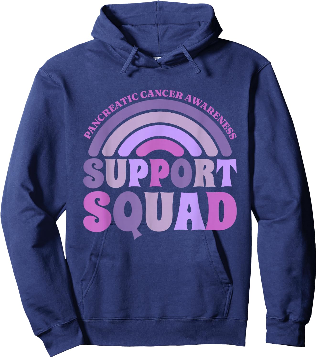 Support Squad Pancreatic Cancer Awareness, Pancreatic Cancer Hoodie - Hoodie | Navy