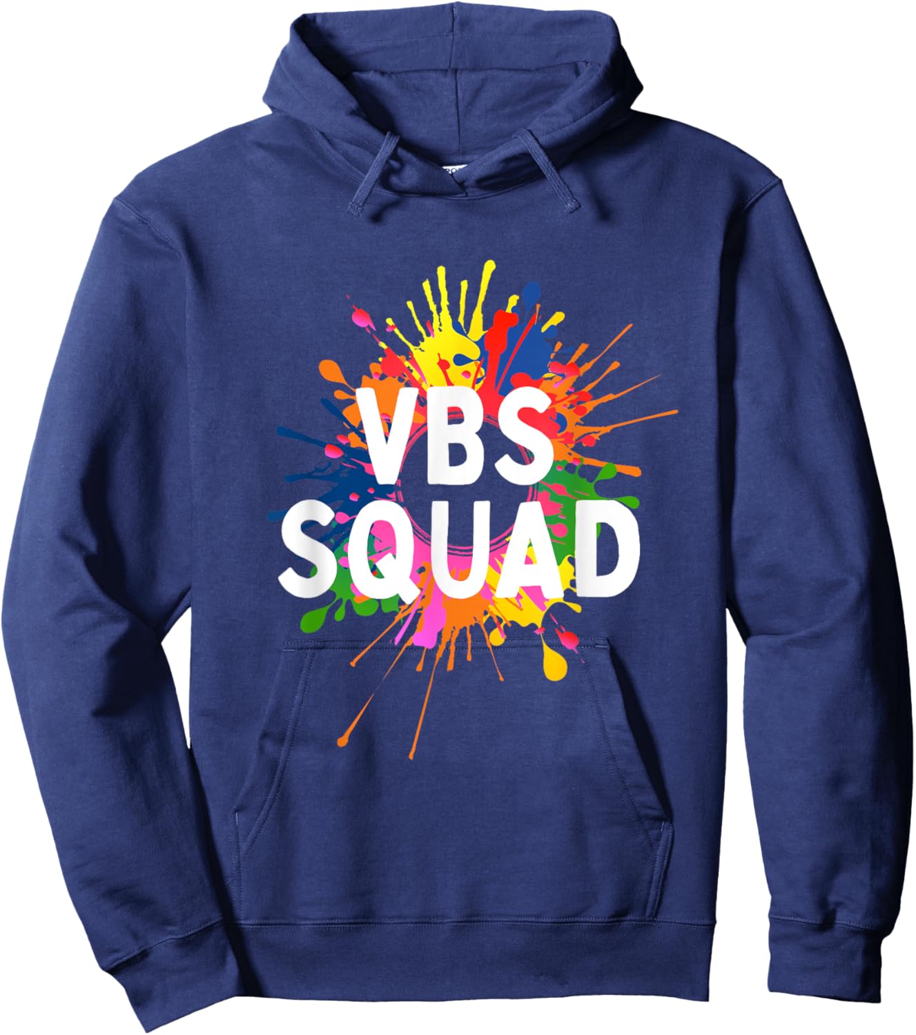 I Love VBS 2025 Squad Vacation Bible School Paint Splatter Hoodie - Hoodie | Navy