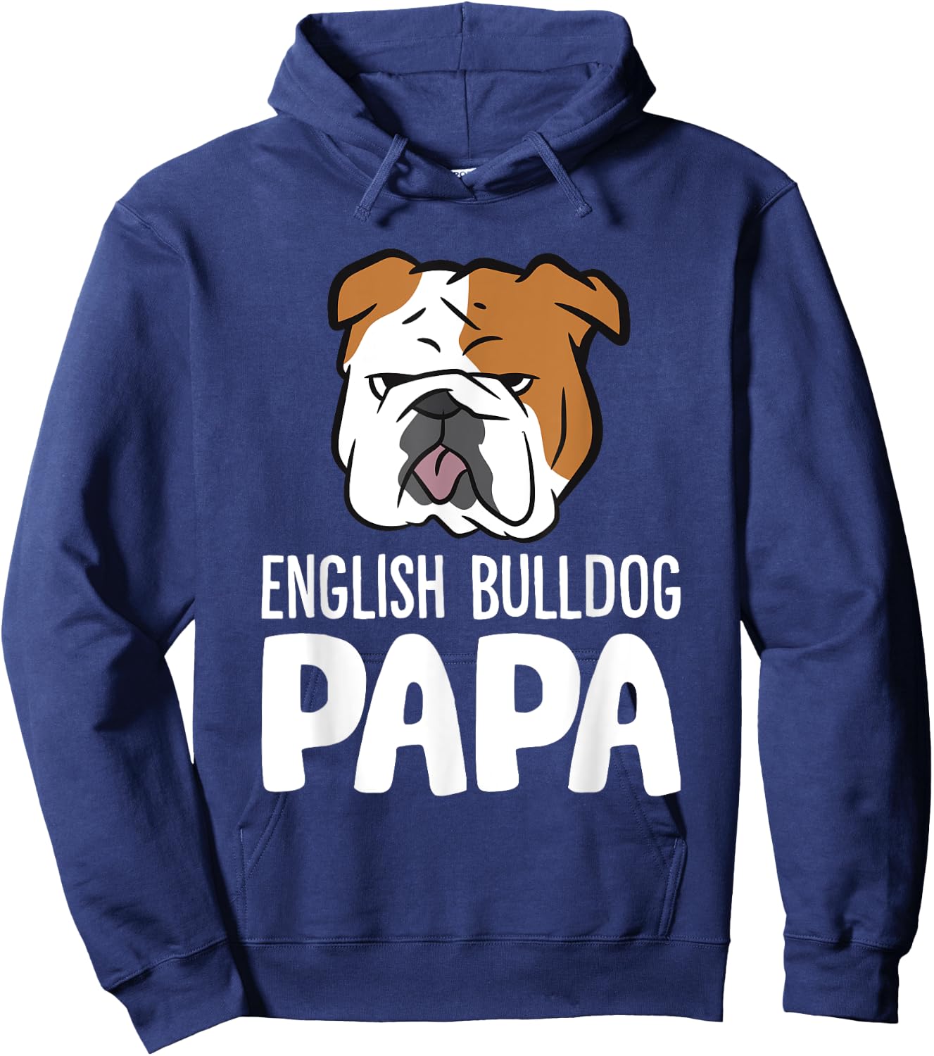 English Bulldog Dog Owner Dad Funny English Bulldog Papa Hoodie - Hoodie | Navy