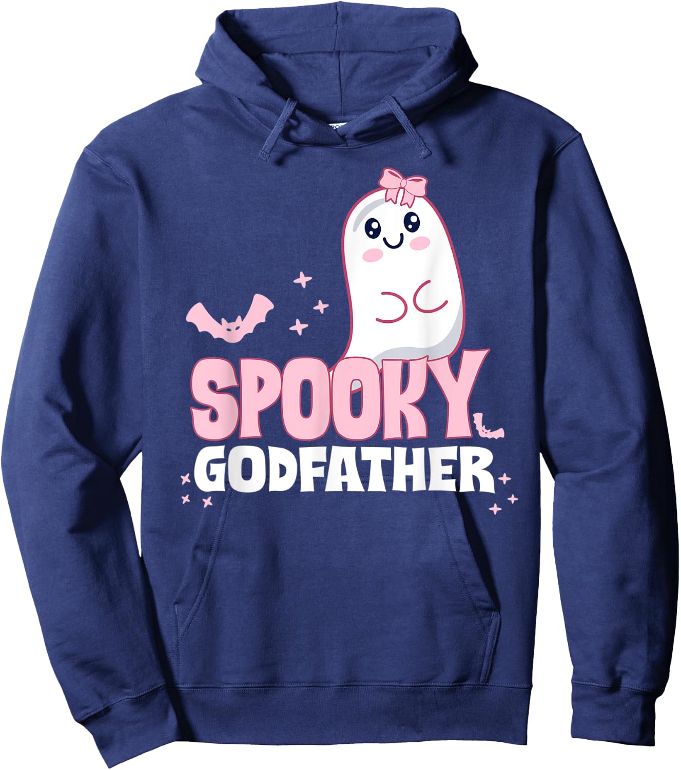 Spooky Godfather Family Cute Pink White Ghost Boo Halloween Hoodie - Hoodie | Navy