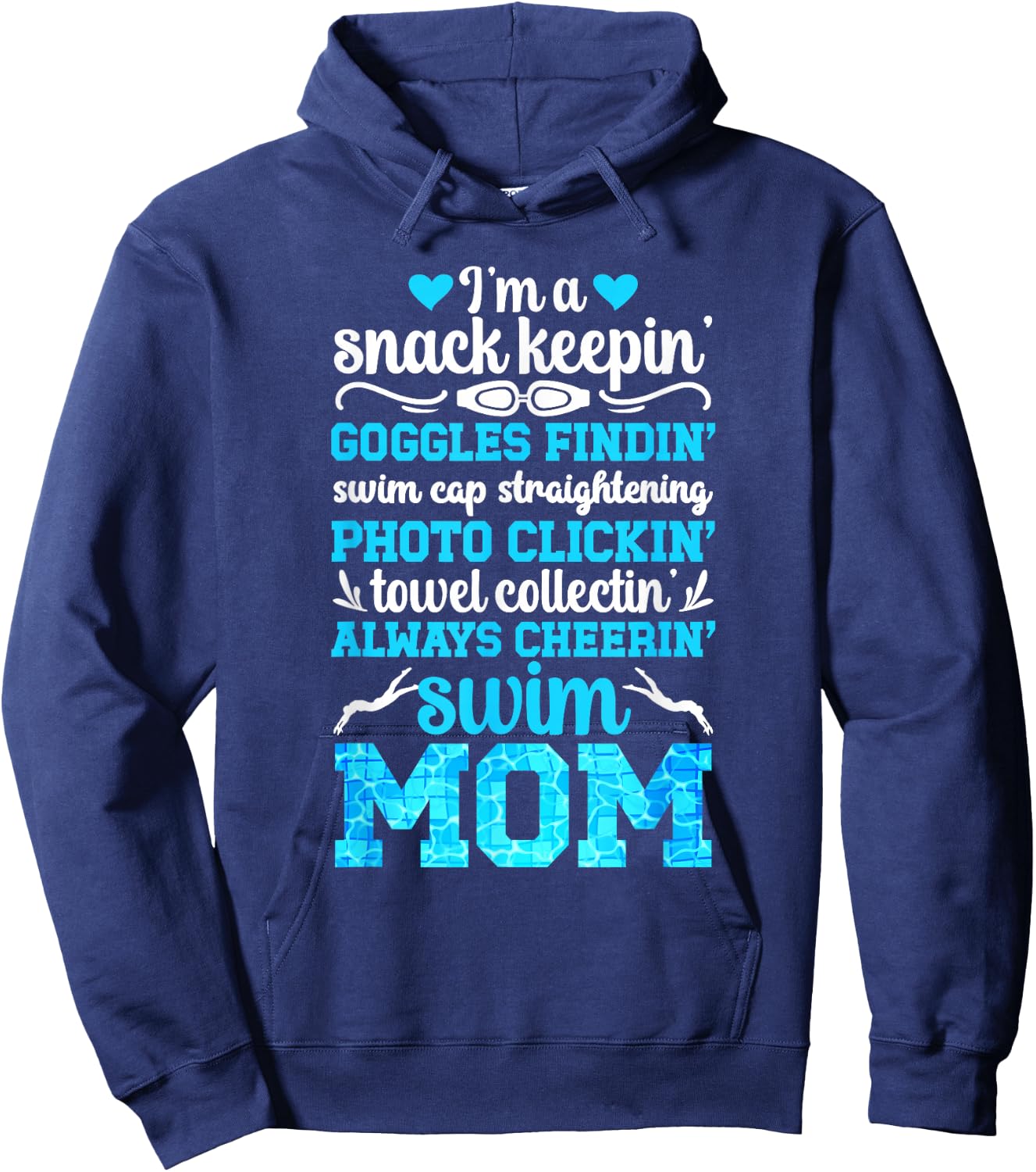 I'm A Swim Mom of A Swimmer Mom Swimming Mother Swim Mama Hoodie - Hoodie | Navy