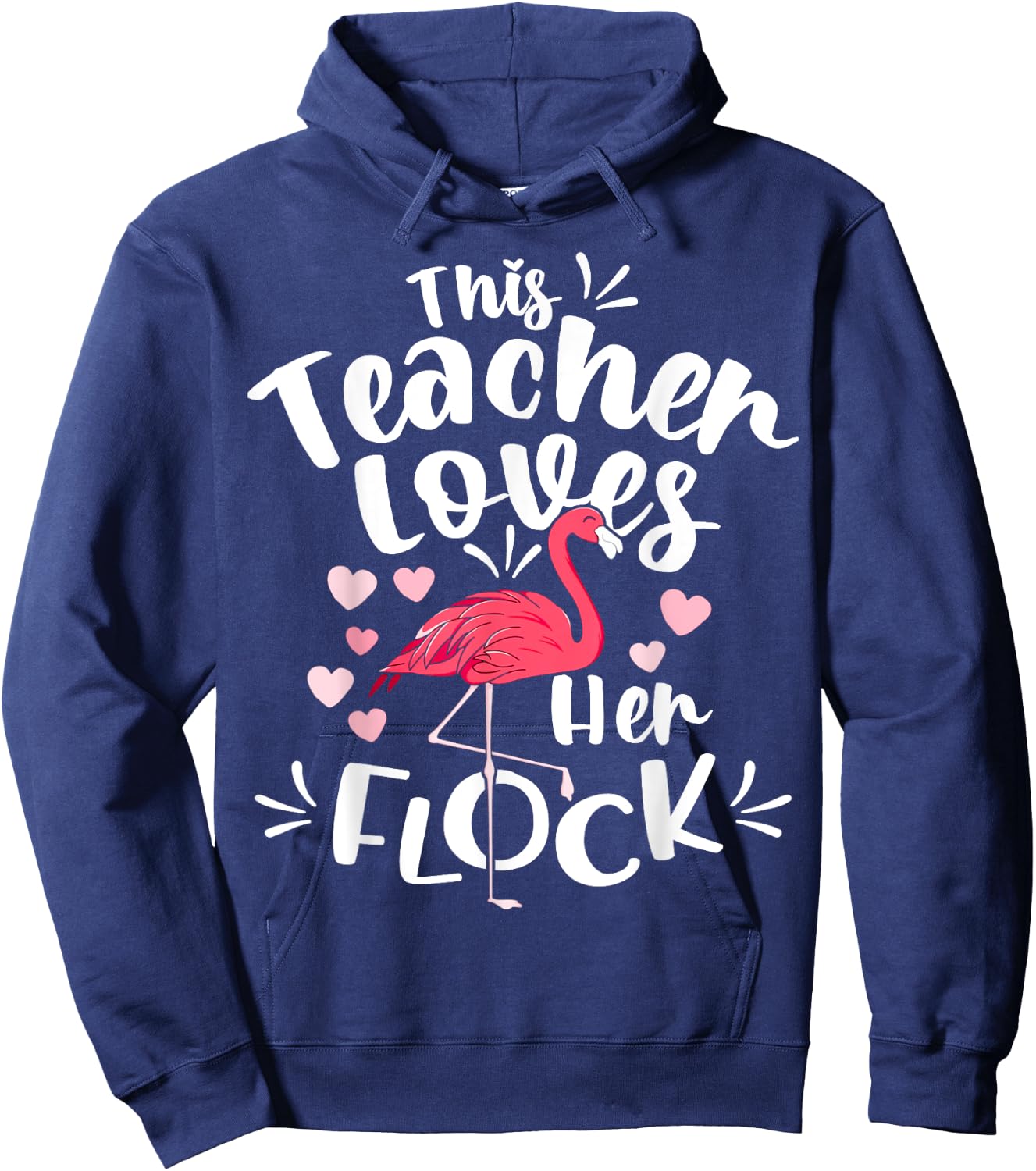 This Assistant Principal Loves Her Flock Flamingo Teacher Women Kids Hoodie - Hoodie | Navy