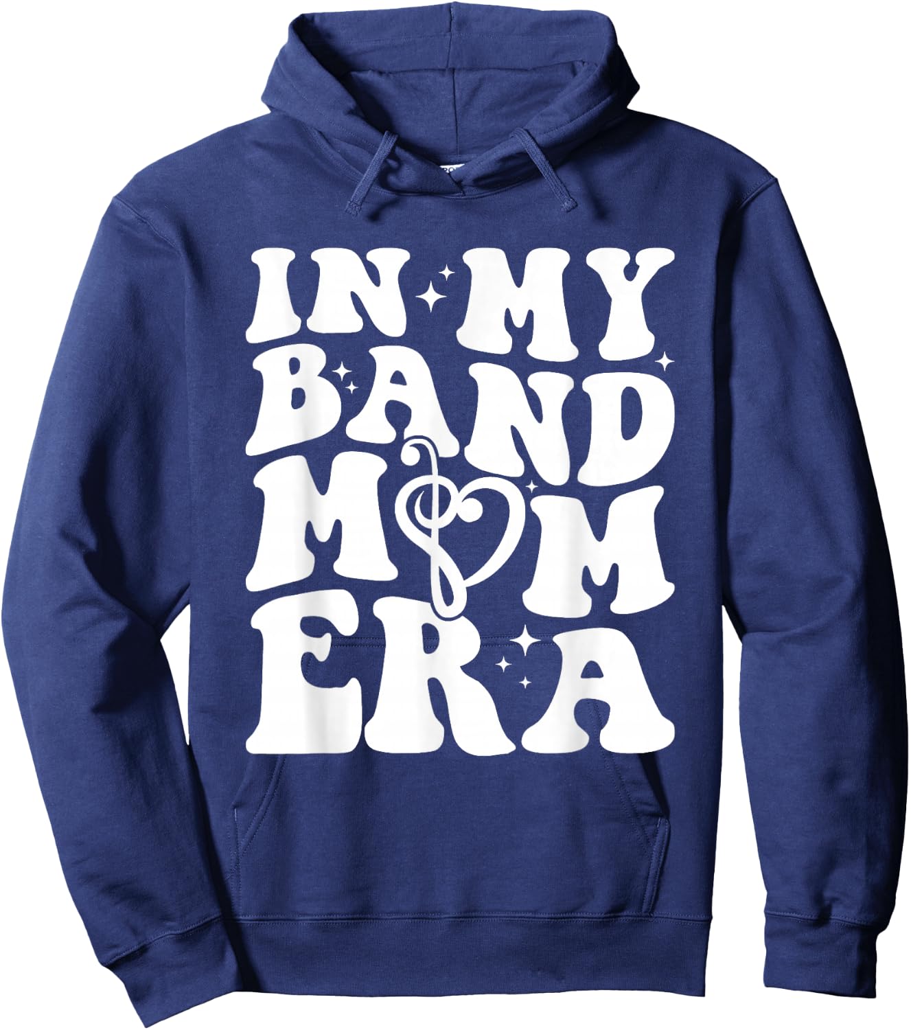 in My Band Mom Era Retro Groovy Funny Hoodie - Hoodie | Navy