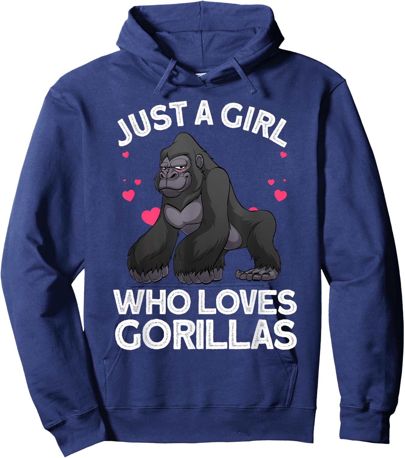 Funny Gorilla Design For Girls Kids Women Gorilla Ape Lover Hoodie - Hoodie | Navy