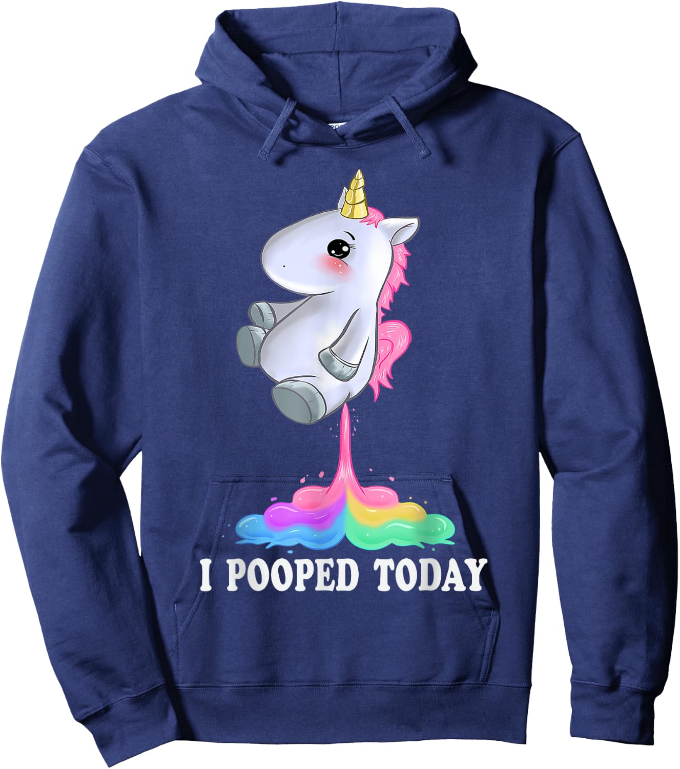 I Pooped Today Shirt With Funny Unicorn Hoodie - Hoodie | Navy