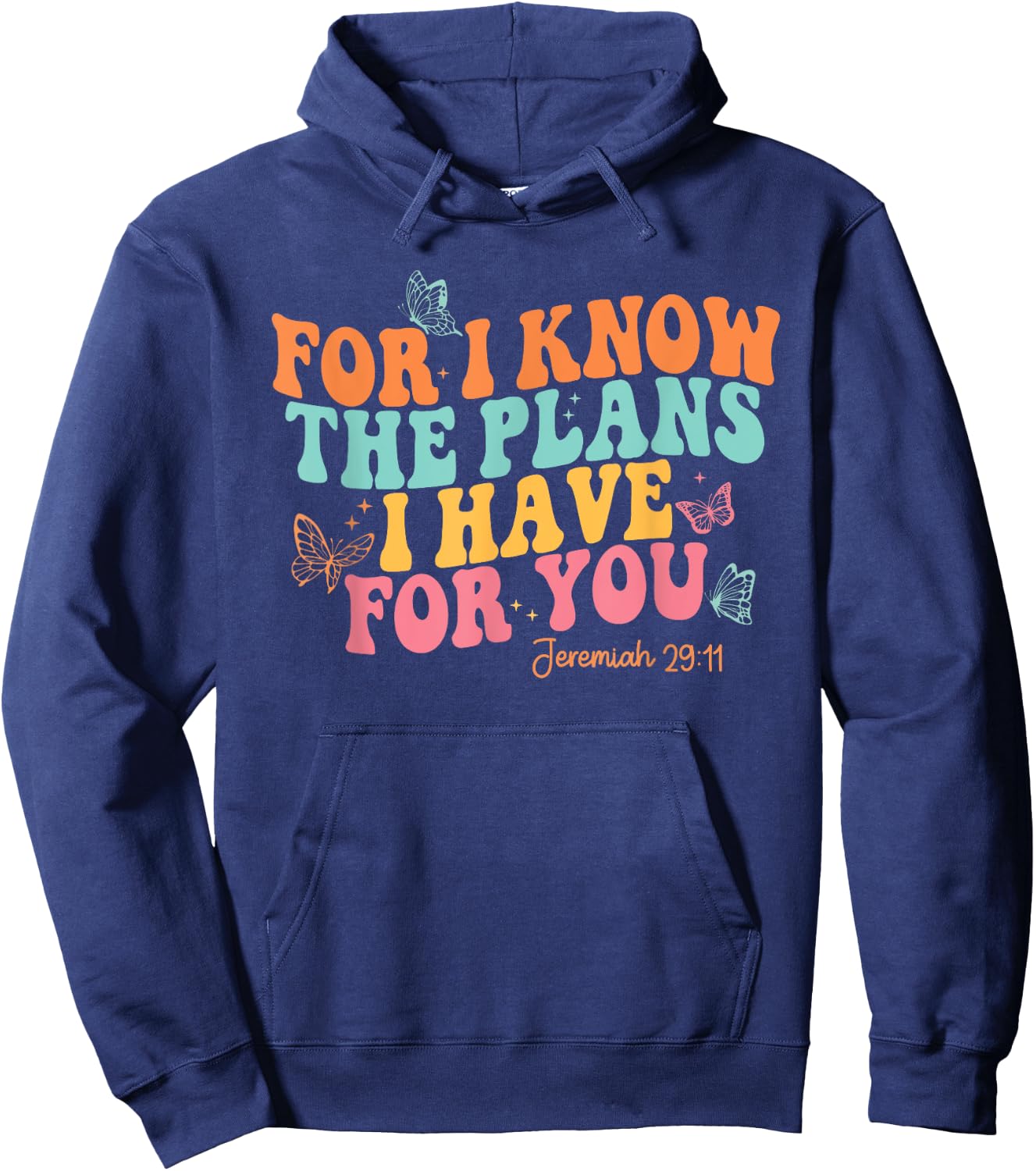 Jeremiah 29:11 Cute Preppy Aesthetic Christian Hoodie - Hoodie | Navy