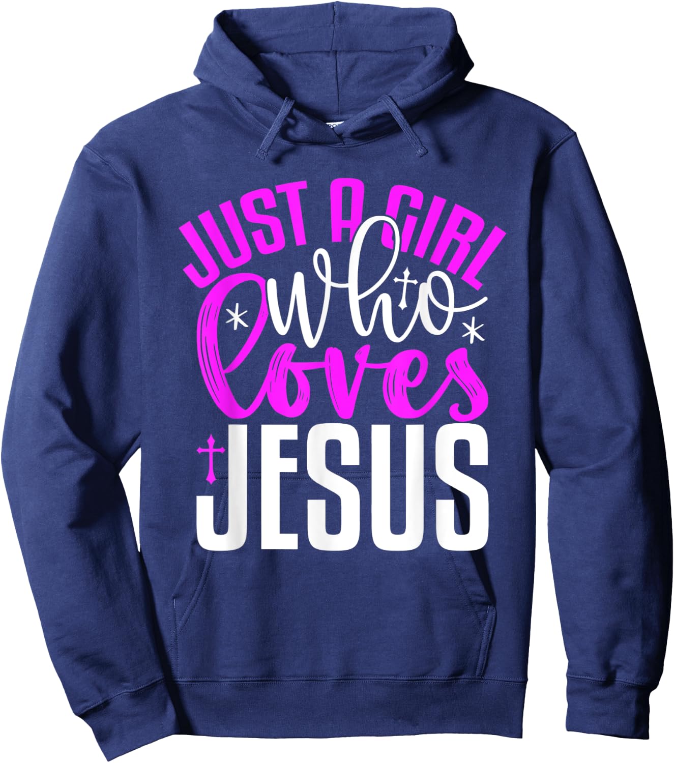 Just A Girl Who Loves Jesus Purple And White Hoodie - Hoodie | Navy