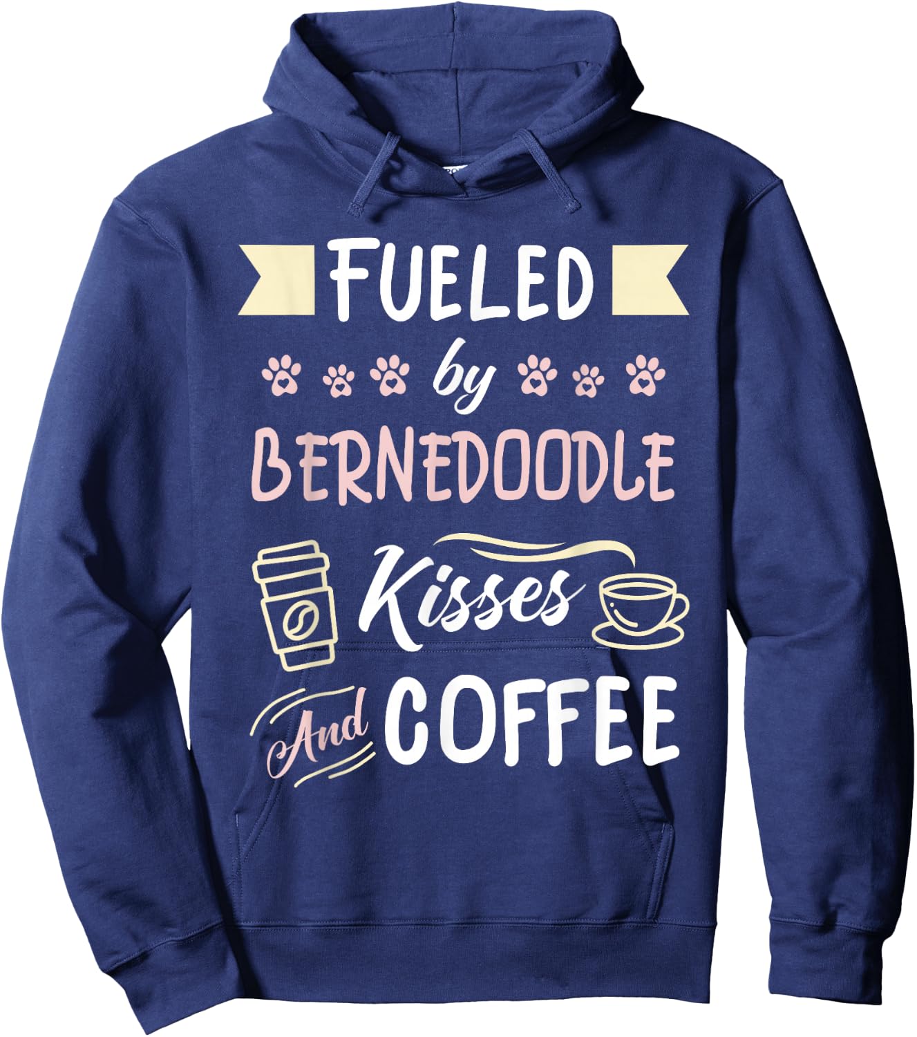 Mini Bernedoodle Mom Bernese Mountain Poo Coffee Lover Hoodie - Hoodie | Navy