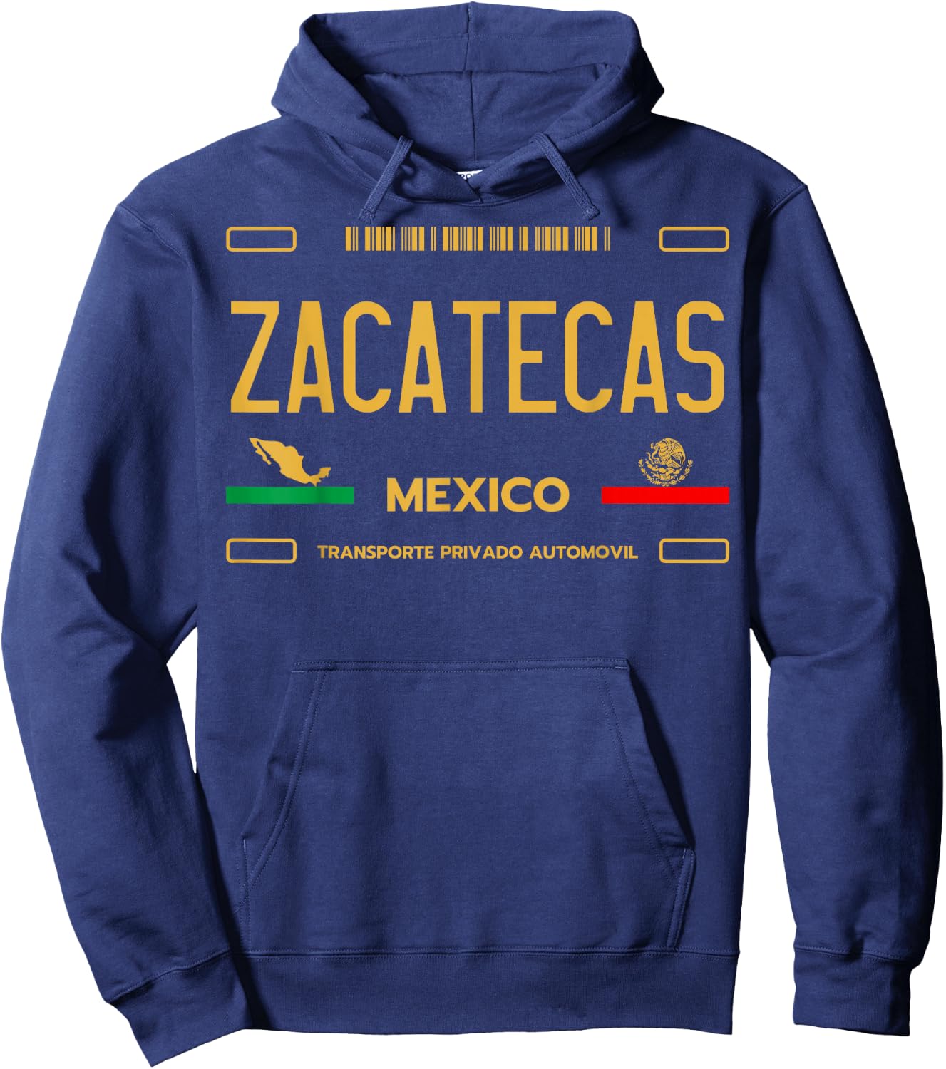 Zacatecas License Plate, Zacatecas Mexico, Zacatecas Hoodie - Hoodie | Navy