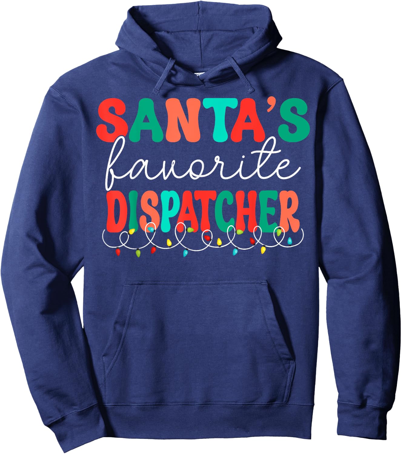 Santas Favorite Dispatcher Retro Christmas 911 Dispatcher Hoodie - Hoodie | Navy