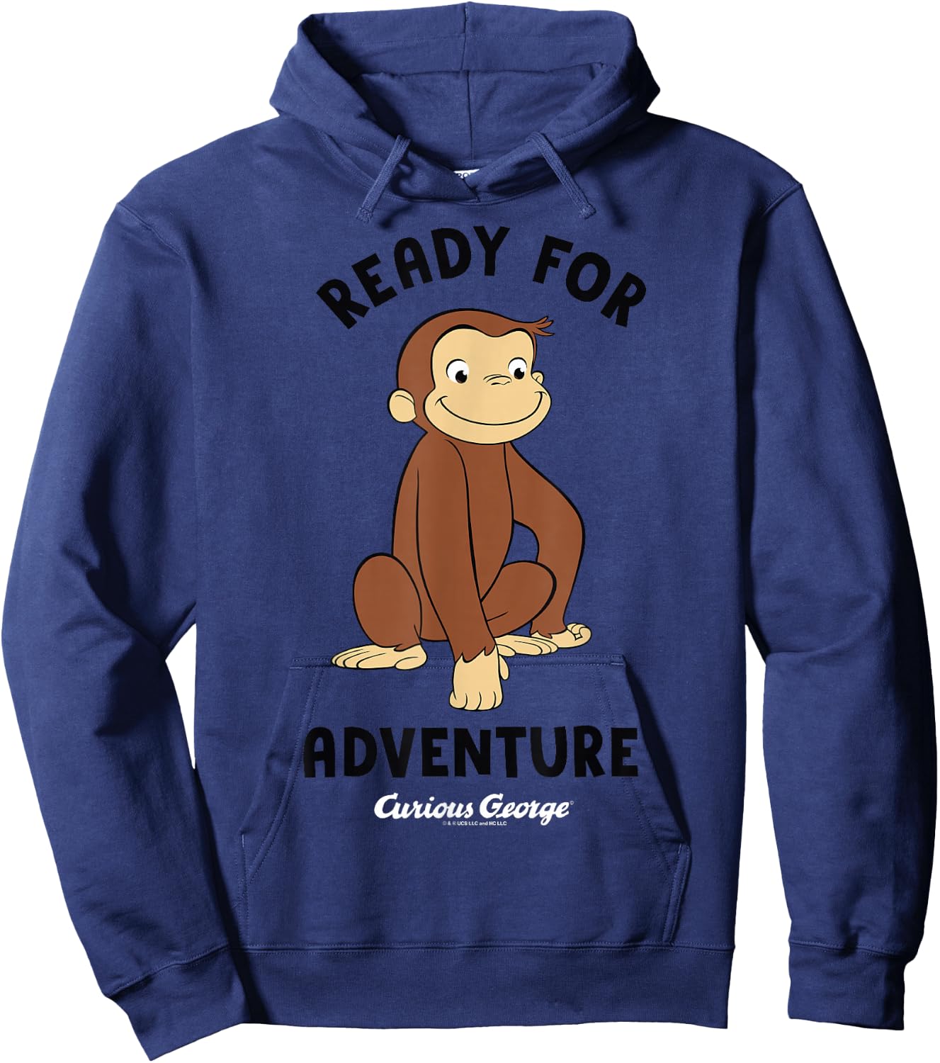 Curious George Ready for Adventure George Smiling Hoodie - Hoodie | Navy