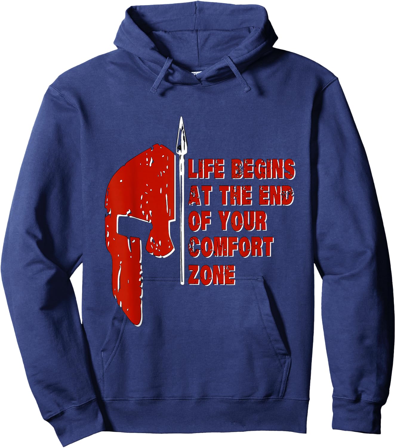 Spartan Race Life Begins At The End Of Your Comfort Zone Hoodie - Hoodie | Navy