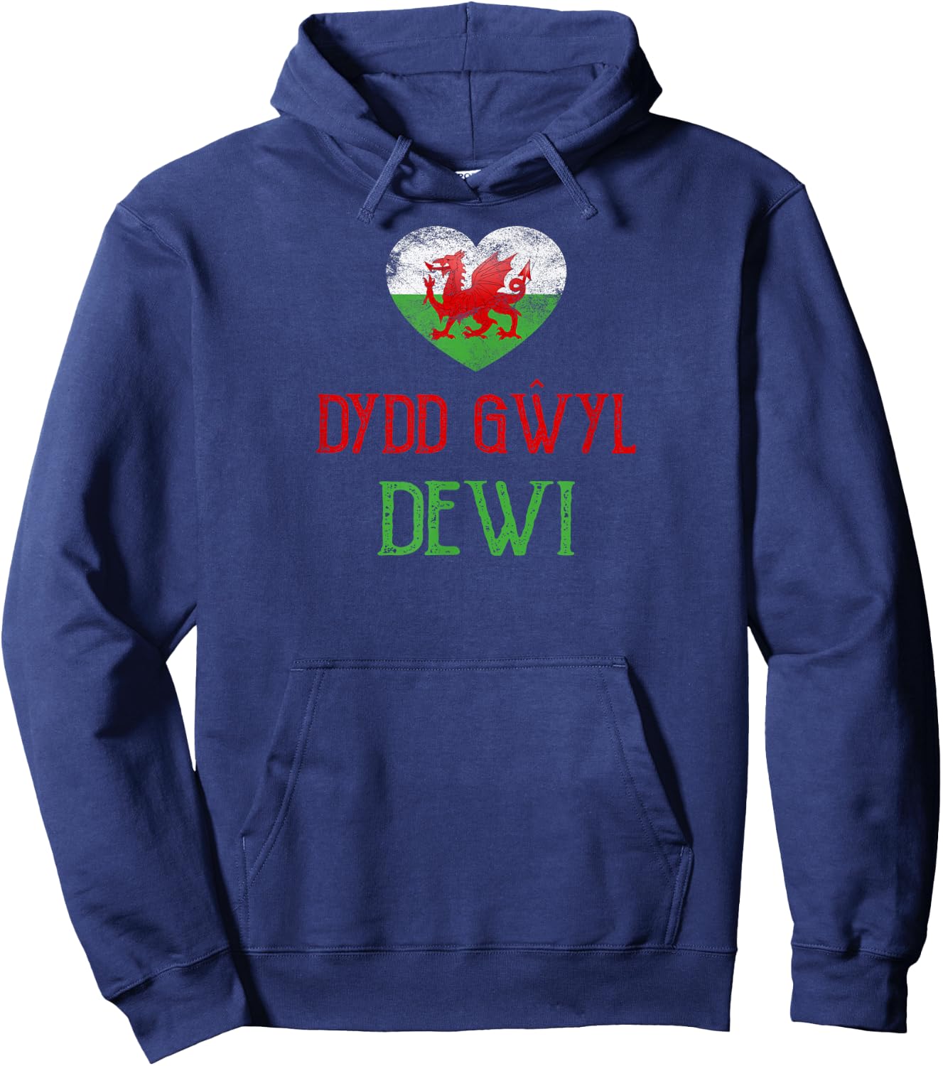 Dydd Gwyl Dewi St Davids Day Cymru Dragon Kids Top Hoodie - Hoodie | Navy