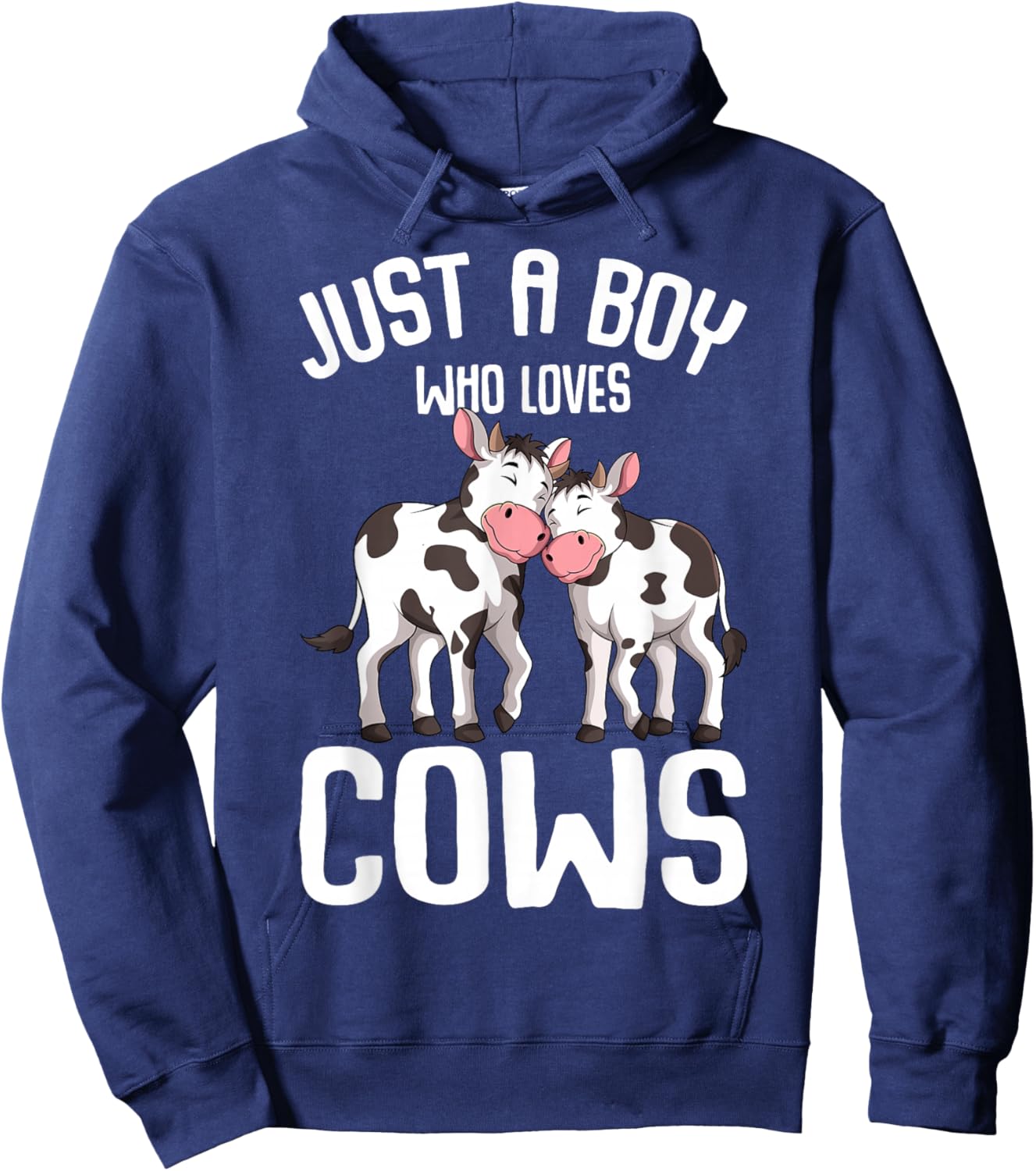 Just A Boy Who Loves Cows Farmer Cow Kids Toddler Boys Hoodie - Hoodie | Navy