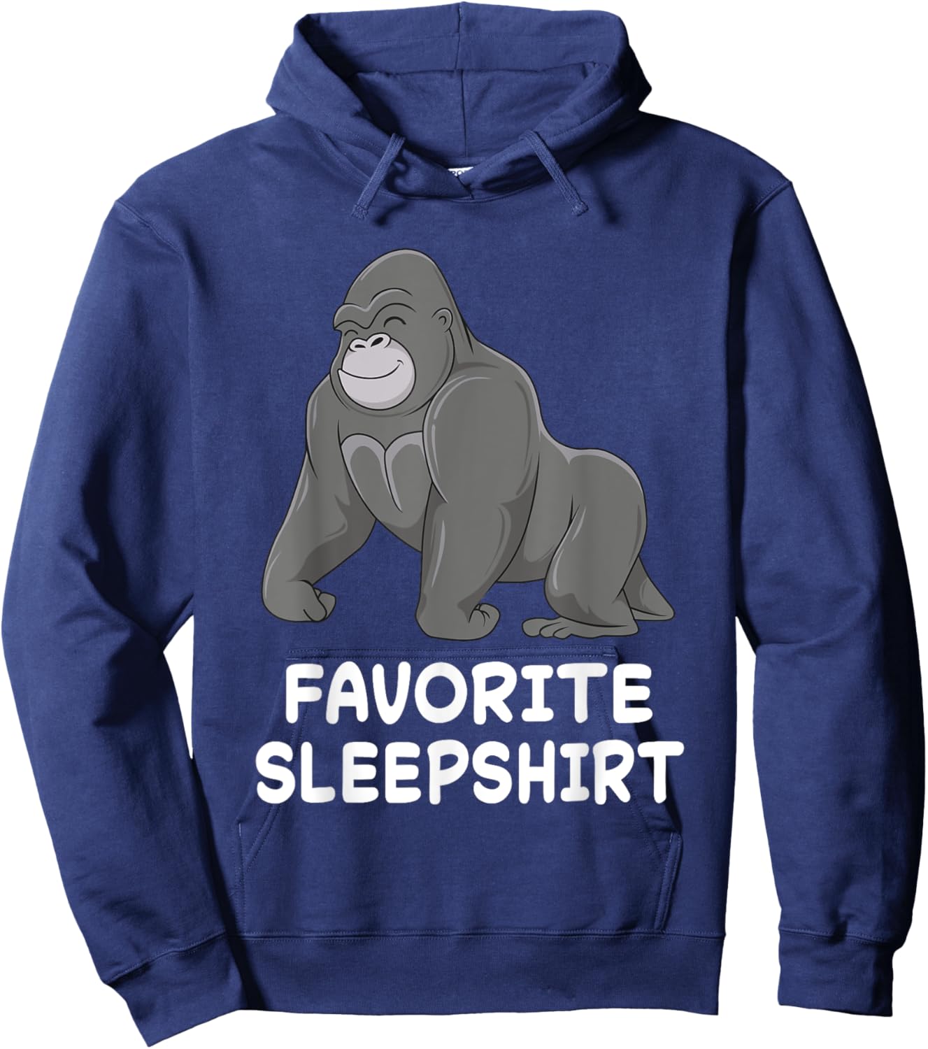 Gorilla Monkey Gorillas Nap Sleeping Sleep Pajama Nightgown Hoodie - Hoodie | Navy