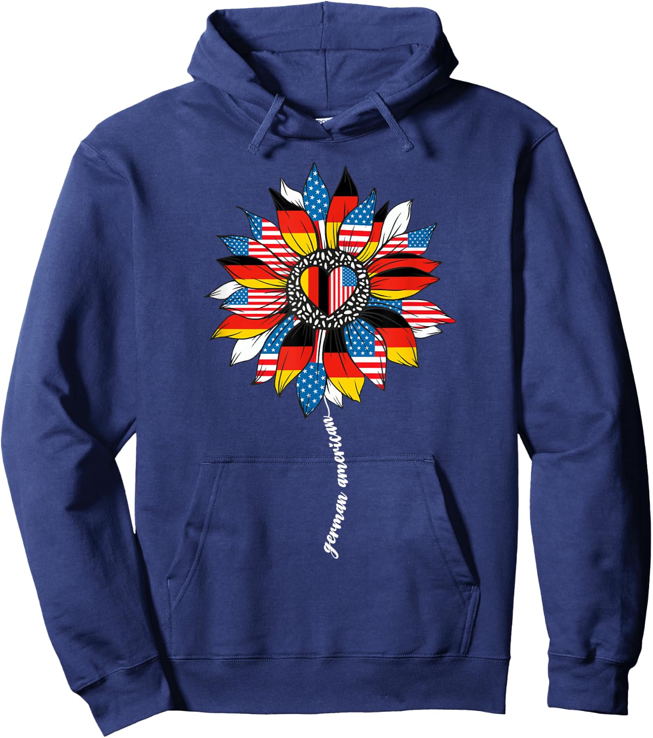 Half German And American Germany Usa Flag Girl Deutschland Hoodie - Hoodie | Navy