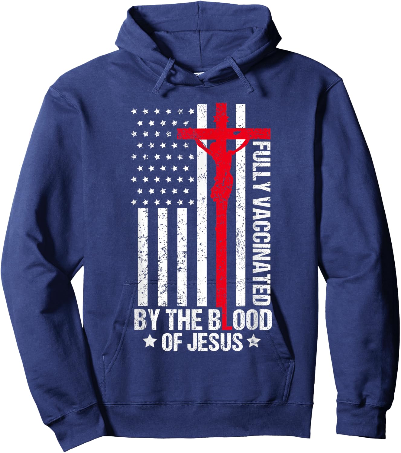 Fully Vaccinated By The Blood Of Jesus Christian Women Men Hoodie - Hoodie | Navy