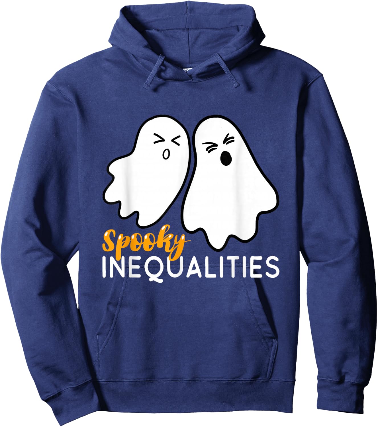 Spooky Inequalities Ghosts - Halloween Math Teacher Hoodie - Hoodie | Navy