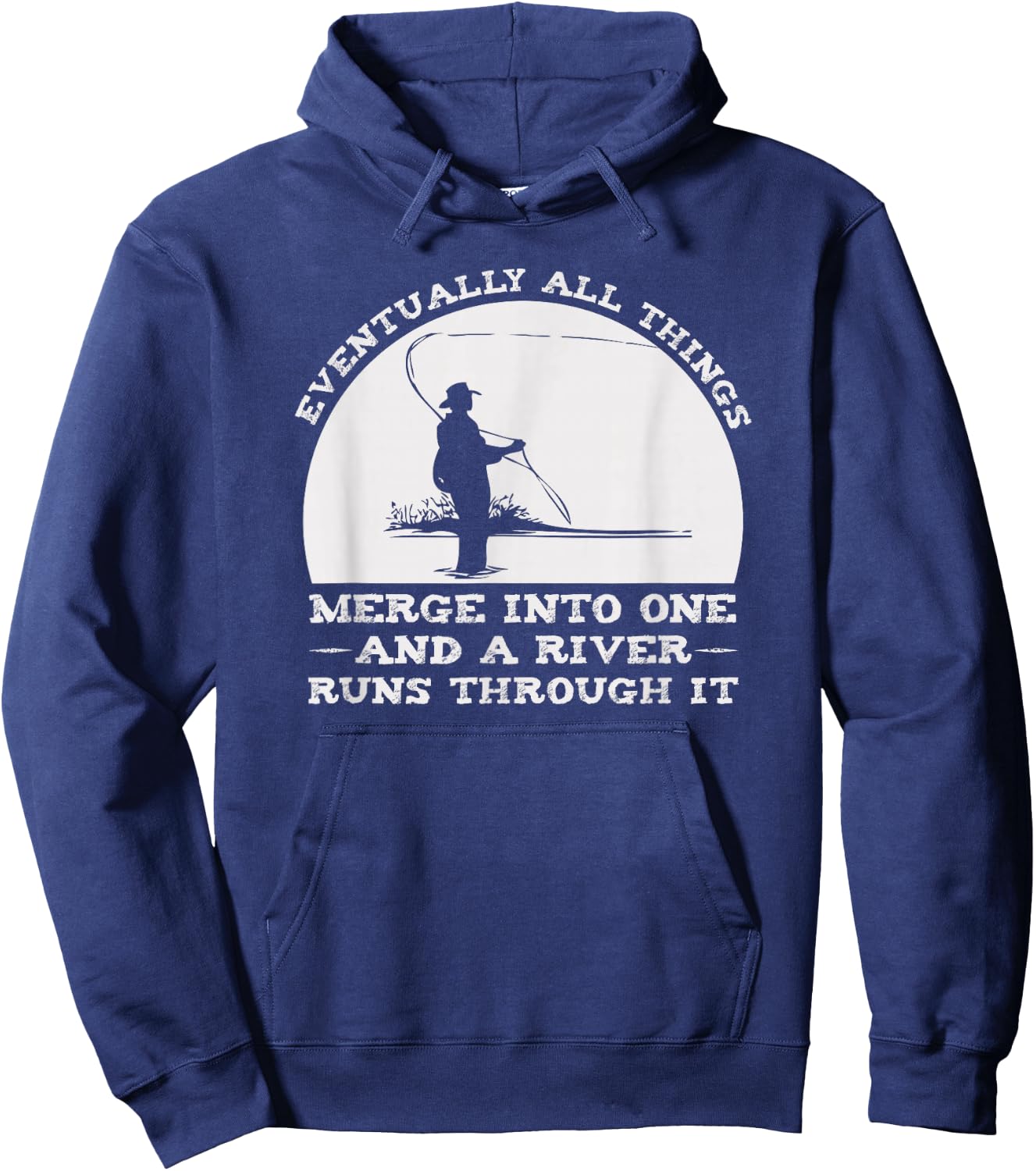 Fly Fishing Shop A River Runs Through It Fly Fishing Hoodie - Hoodie | Navy
