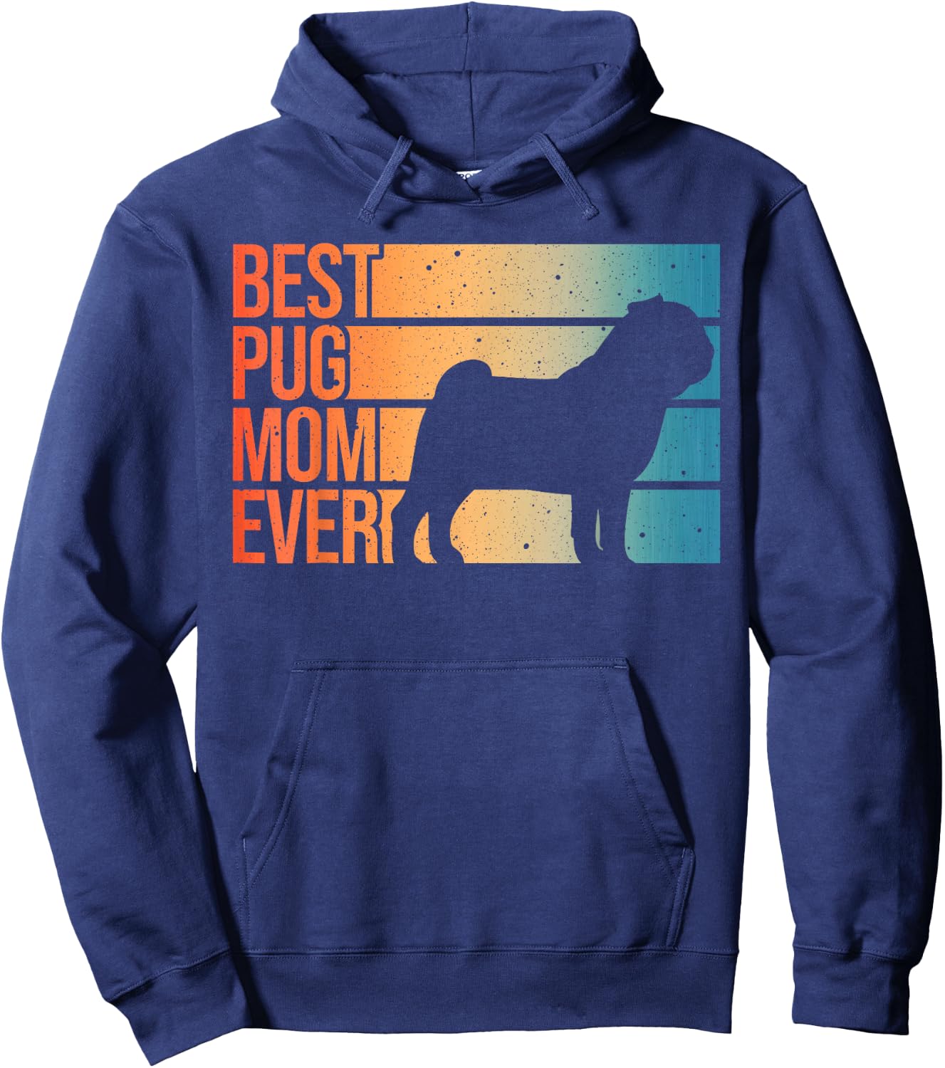 Cute Pug Art For Mom Women Breed Pet Dog Puppy Pug Lovers Hoodie - Hoodie | Navy