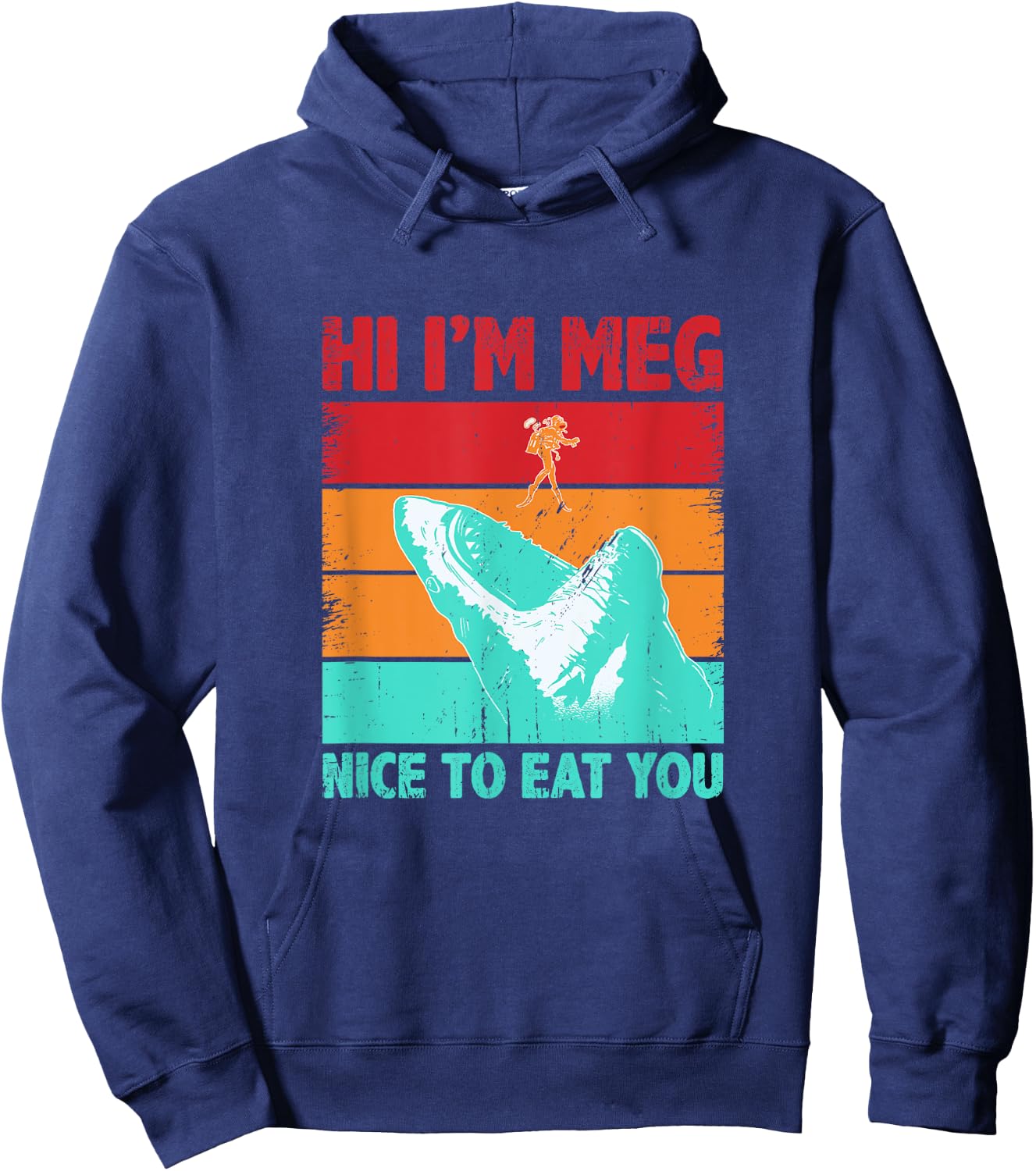 Nice To Eat You Shark Saying Shark Costume Funny Shark Lover Hoodie - Hoodie | Navy