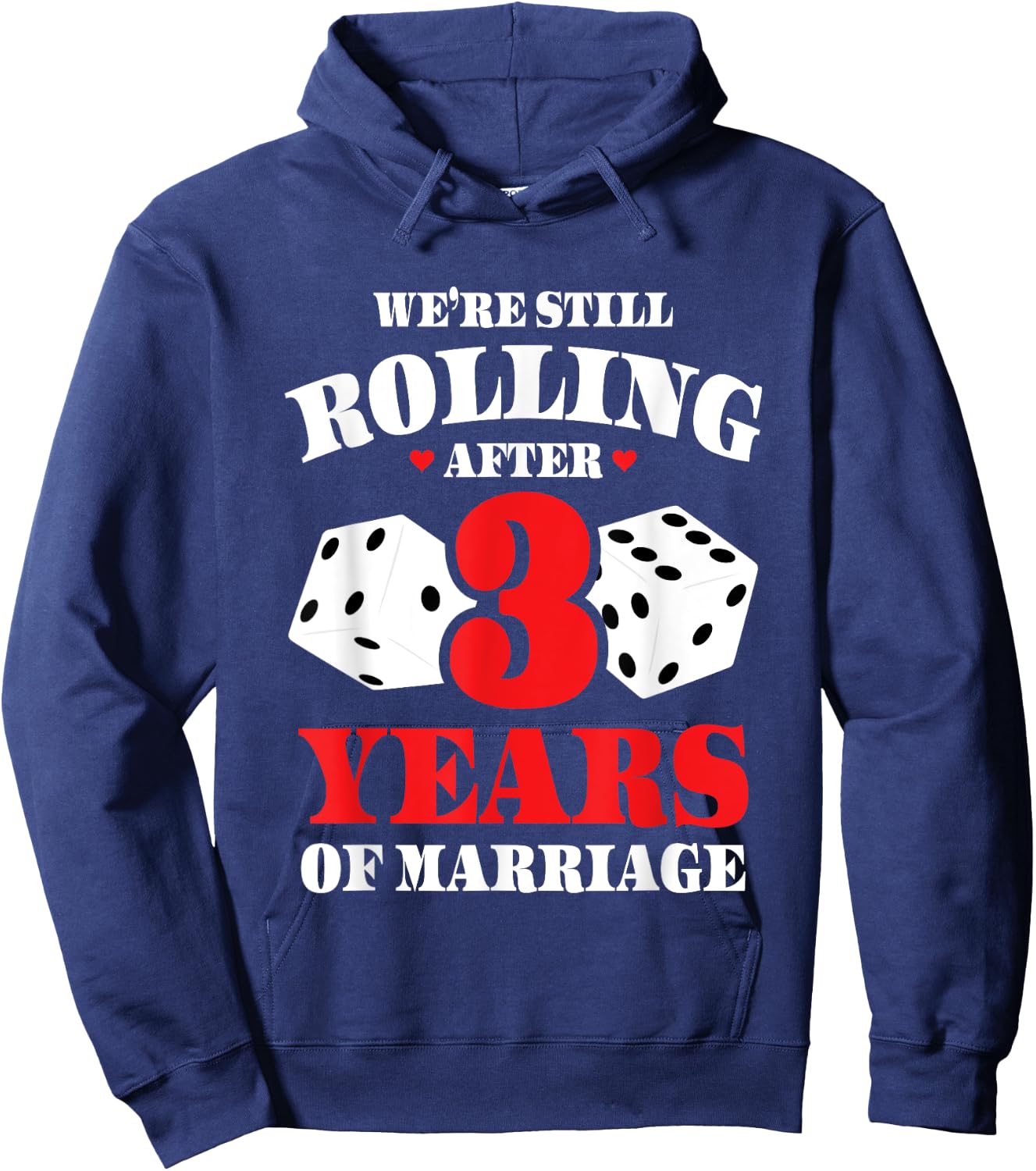 Couples Married 3 Years - Funny 3rd Wedding Anniversary Hoodie - Hoodie | Navy