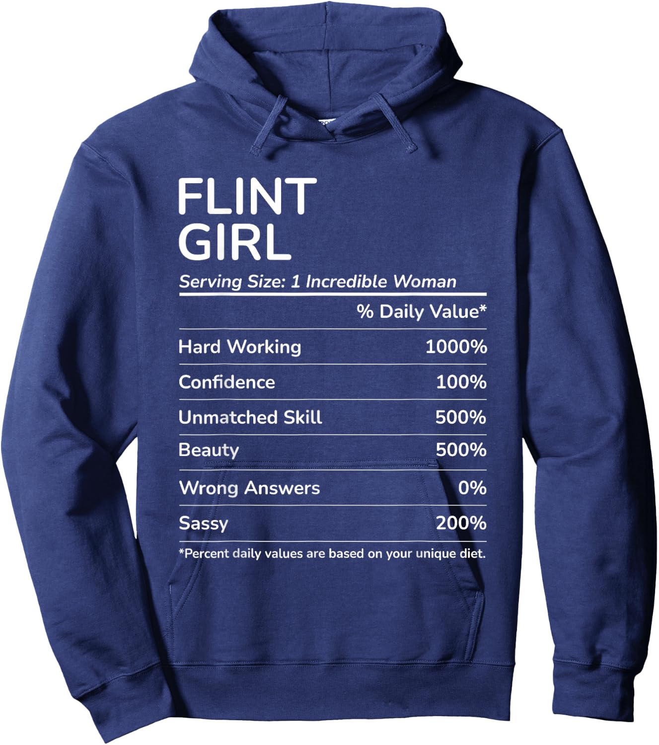 Flint Girl Funny Michigan Hometown Hoodie - Hoodie | Navy