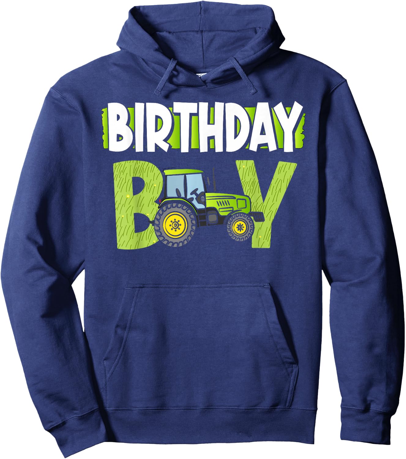 Birthday Boy Family Matching Tractors Farm Trucks Bday Hoodie - Hoodie | Navy