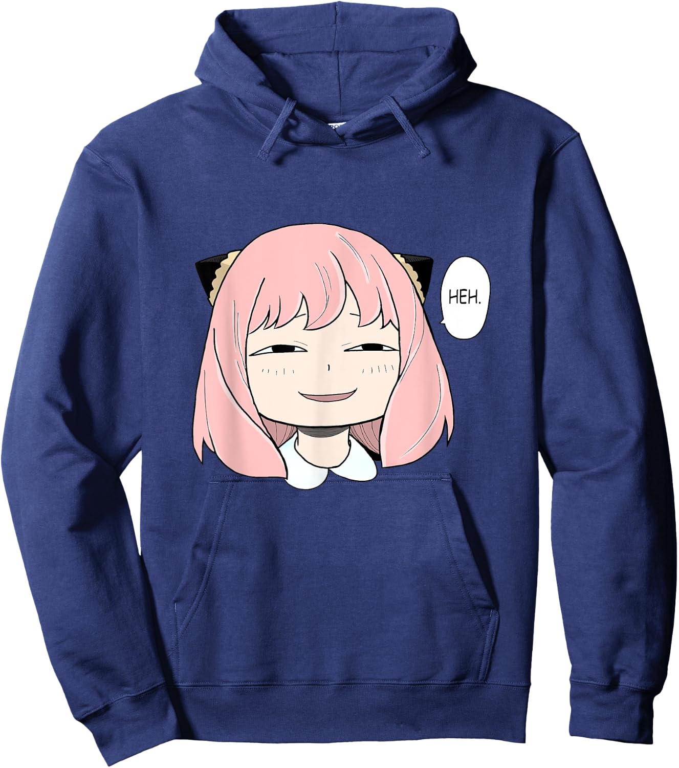 Funny A Cute Girl Emotion Smile heh. For Family Holidays Hoodie - Hoodie | Navy