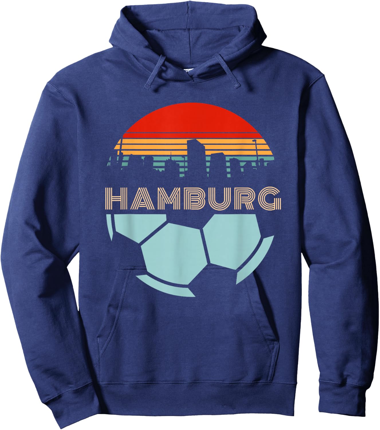 Retro Hamburg Football Team Football Fan Football Ball Hoodie - Hoodie | Navy