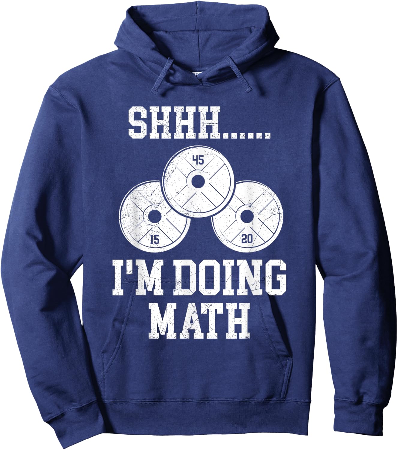Shhh I'm Doing Math Funny Gym Powerlifting Squat Lifting Hoodie - Hoodie | Navy