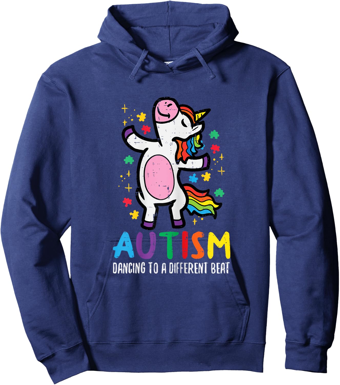 Autism Awareness Uncicorn Dancing Different Beat Girls Kids Hoodie - Hoodie | Navy