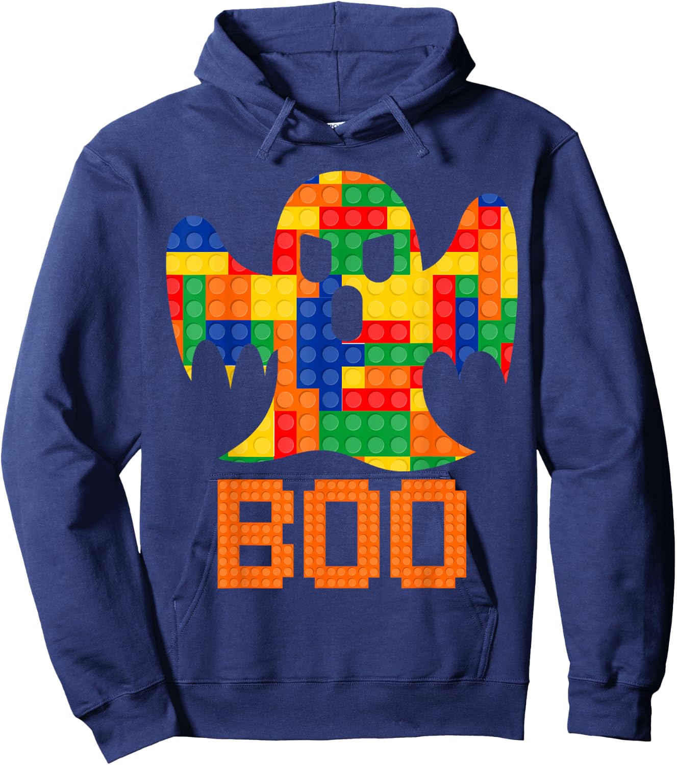Boo Ghost Master Builder Building Blocks Bricks Halloween Hoodie - Hoodie | Navy