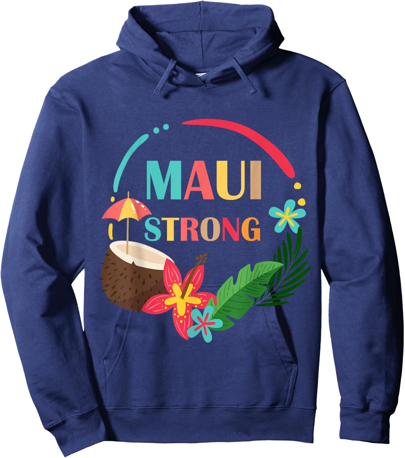 Pray for Maui Hawaii Strong Lahaina Hawaiian Floral Islands Hoodie - Hoodie | Navy