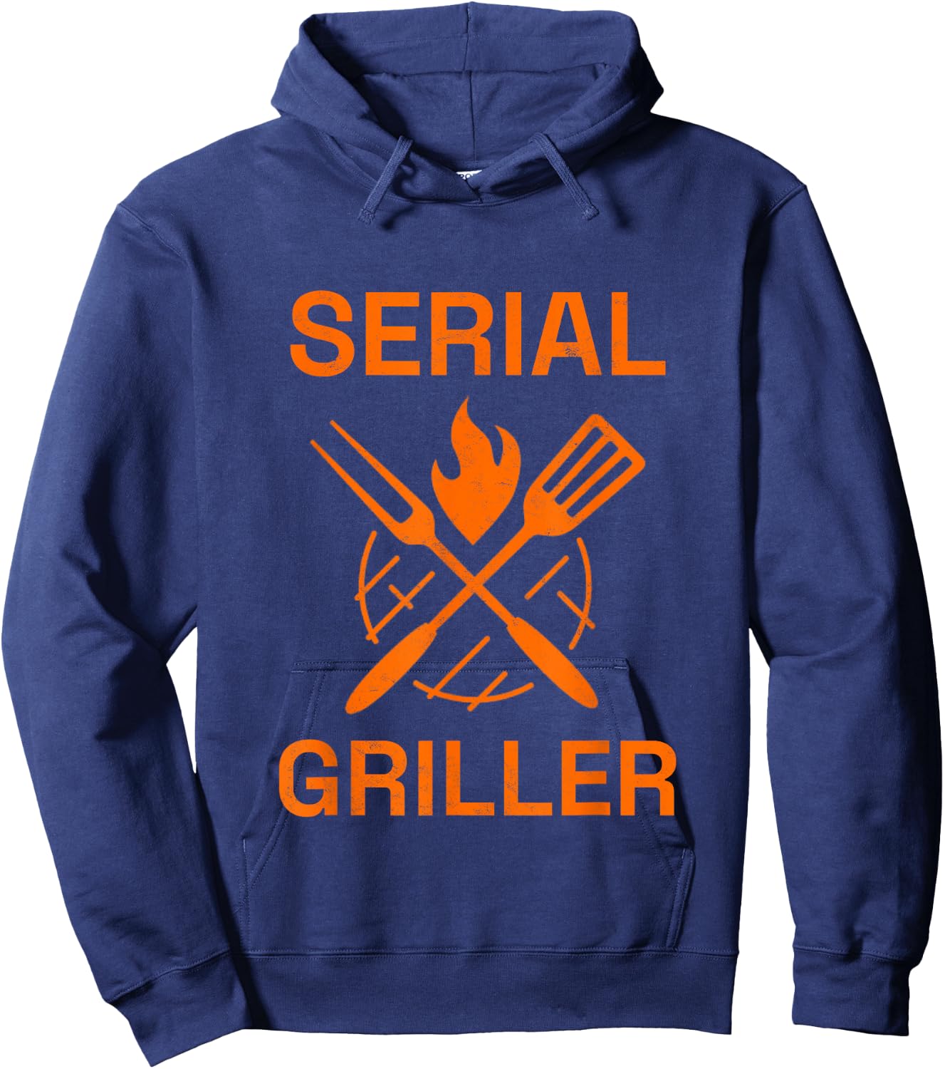 SERIAL GRILLER Grilling BBQ Grill Master Smoker Cooking Dad Hoodie - Hoodie | Navy