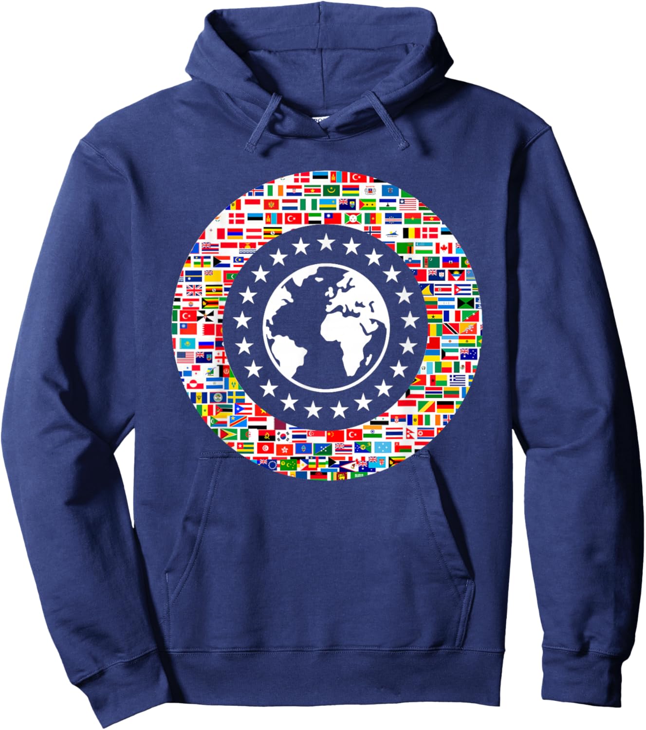 Earth Globe World Flags The Countries of the World Travel Hoodie - Hoodie | Navy