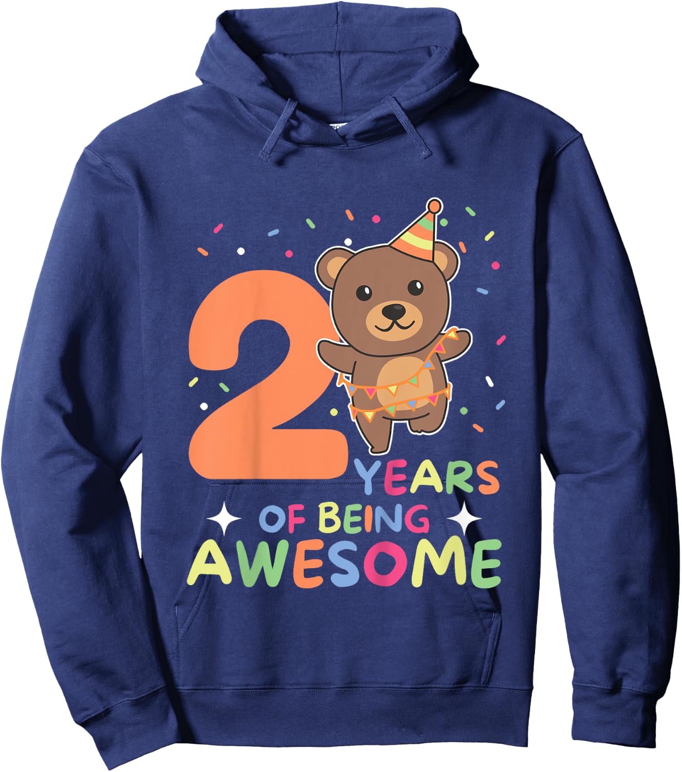 2nd Birthday Bear For Children Two Years Old Hoodie - Hoodie | Navy