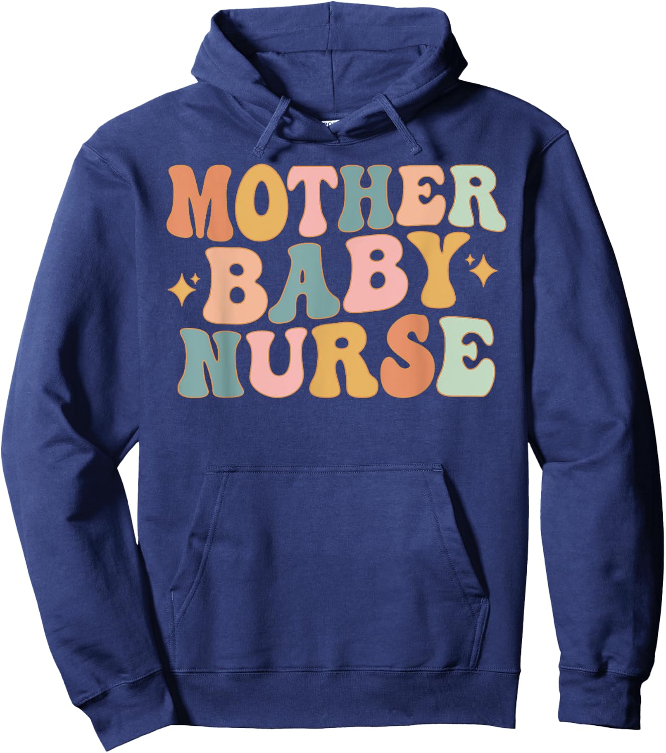 Retro Mother Baby Nurse, Postpartum Nurse, Mom Baby Nursing Hoodie - Hoodie | Navy