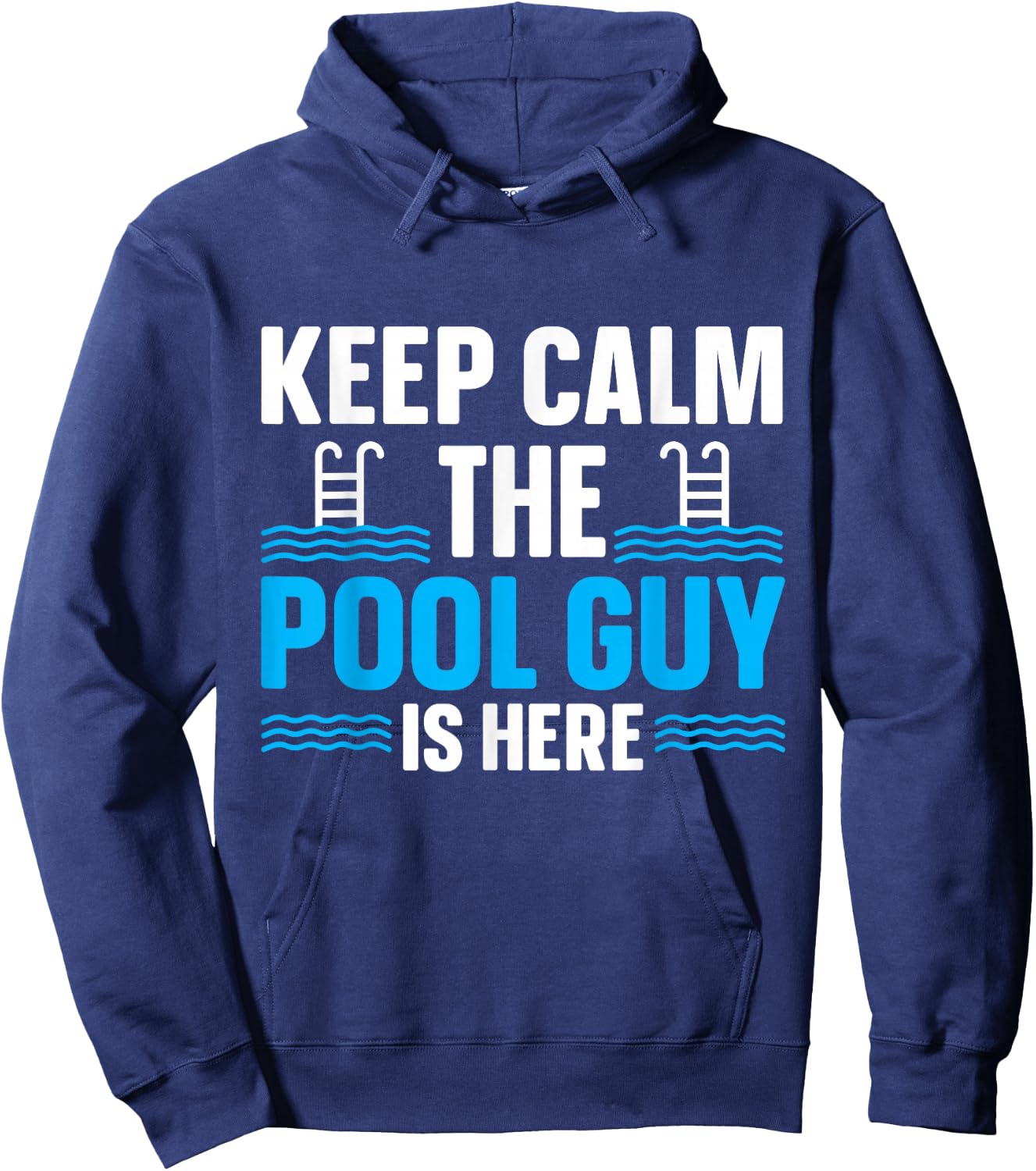 Pool Cleaner Gifts & Pool Maintenance Accessories Keep Calm The Pool Guy Is Here Men's Black Short Sleeve Regular Fit Classic Modern Classic Small Hoodie - Hoodie | Navy
