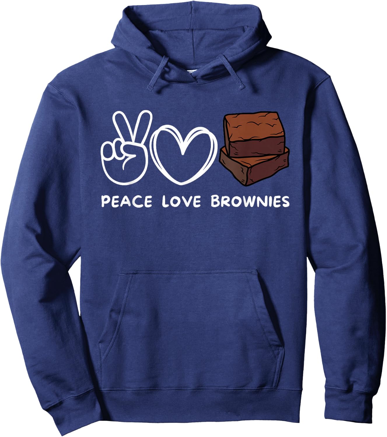 Peace, Love Brownies Retro Brownies Lover Food Lover Hoodie - Hoodie | Navy