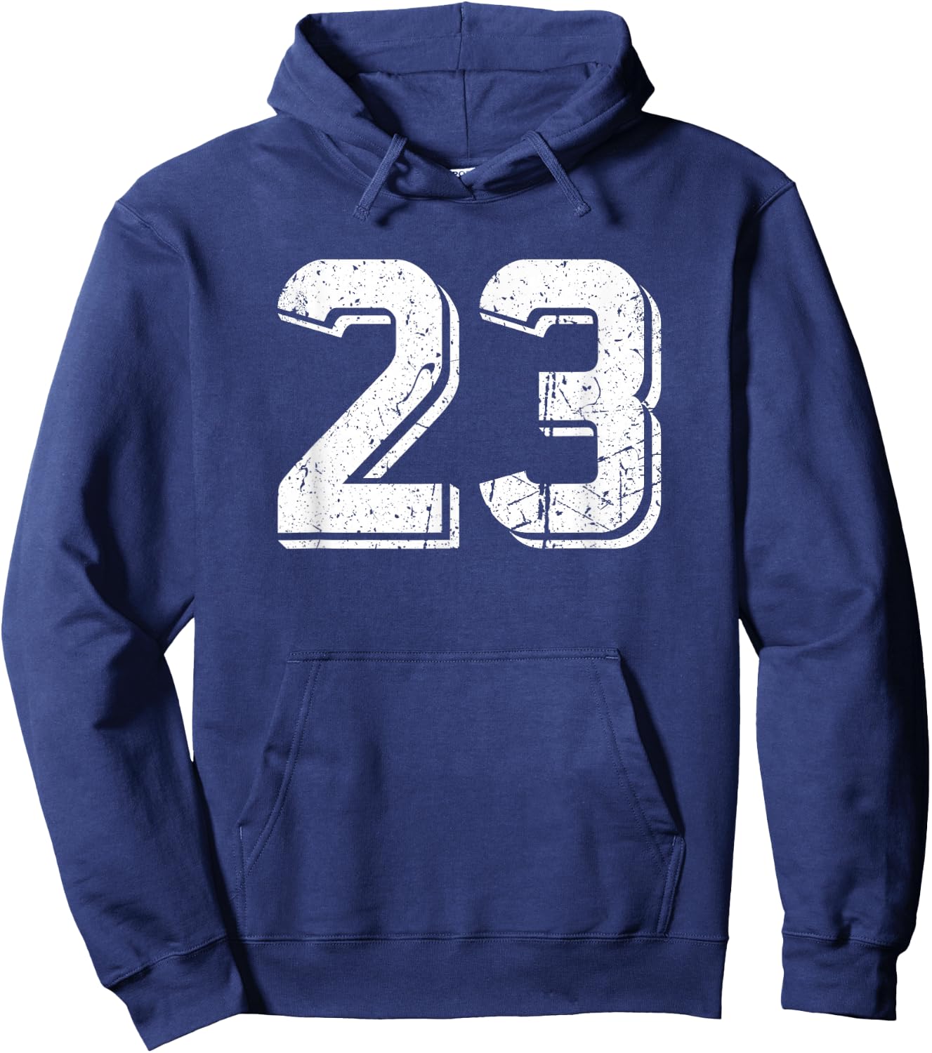 Number #23 White Retro Sports Hoodie - Hoodie | Navy