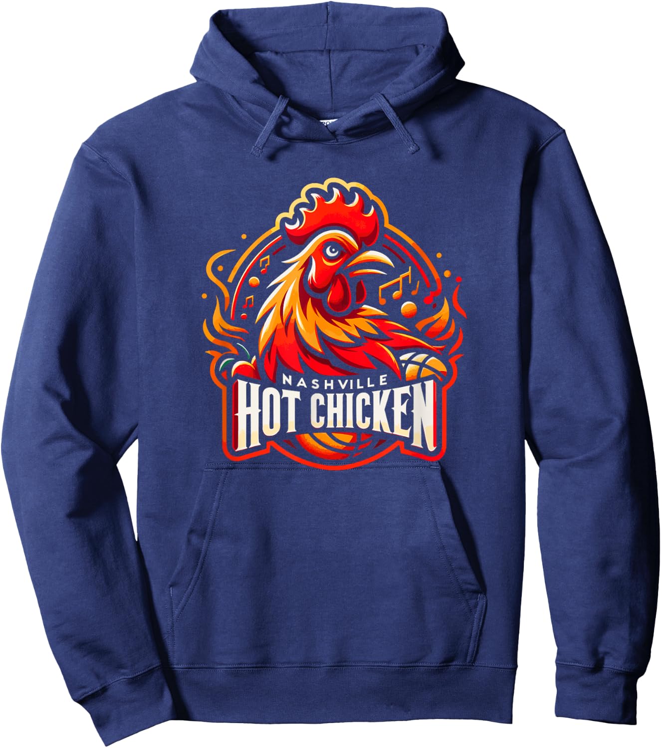 Nashville Hot Chicken Local Food Sports Team Parody Hoodie - Hoodie | Navy